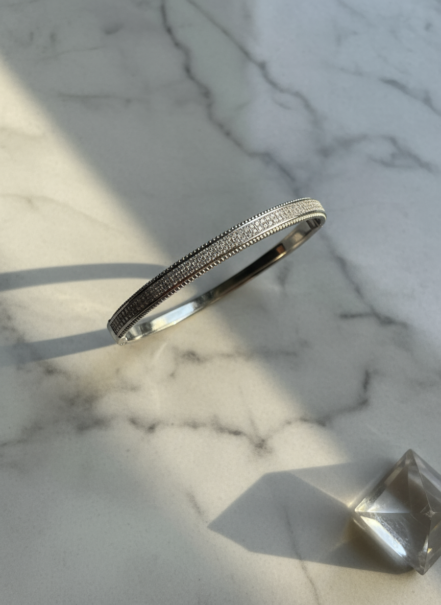 Elegant Silver Bangle Bracelet