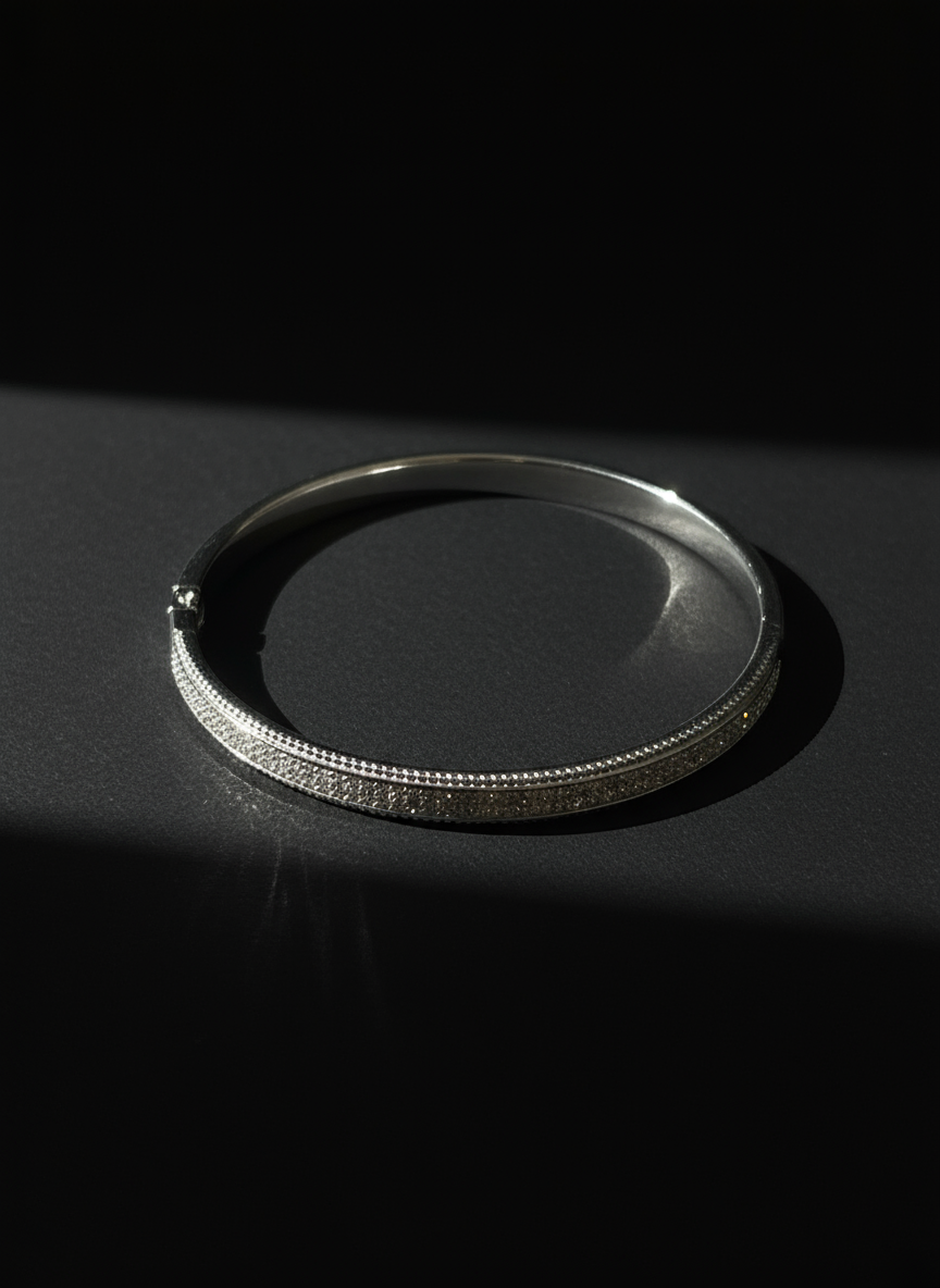 Elegant Silver Bangle Bracelet