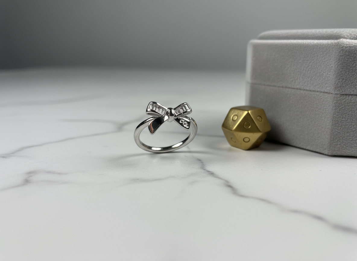 Elegant Silver Bow Ring
