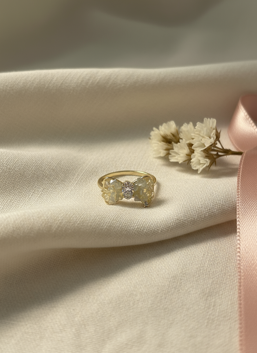 Gold Diamond Bow Ring