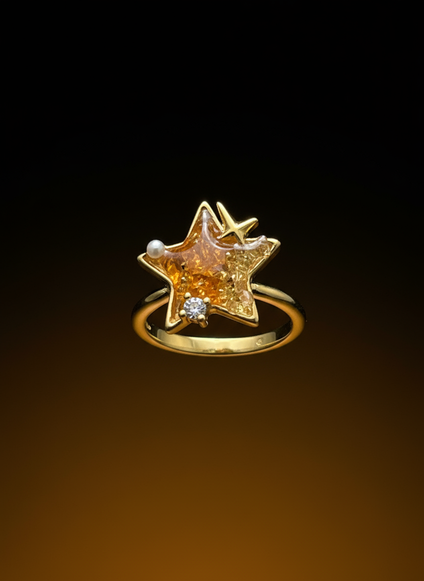 Golden Star Adjustable Ring