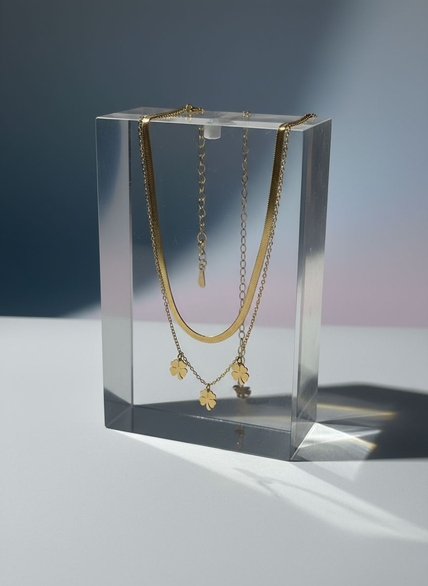 Triple Leaf Pendant Necklace