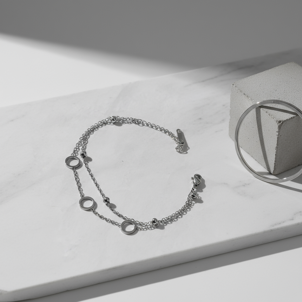 Elegant Silver Circle Bracelet