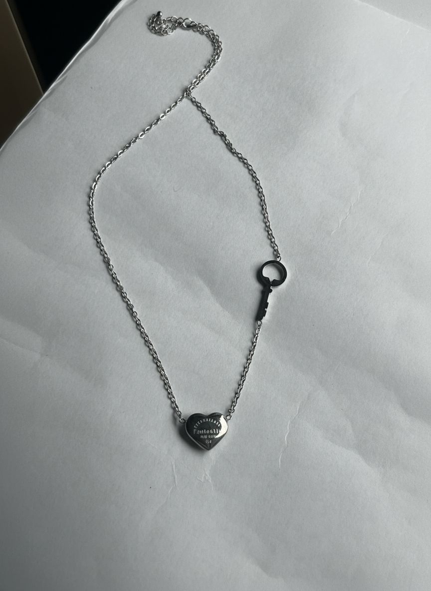 Heart and Key Pendant Necklace