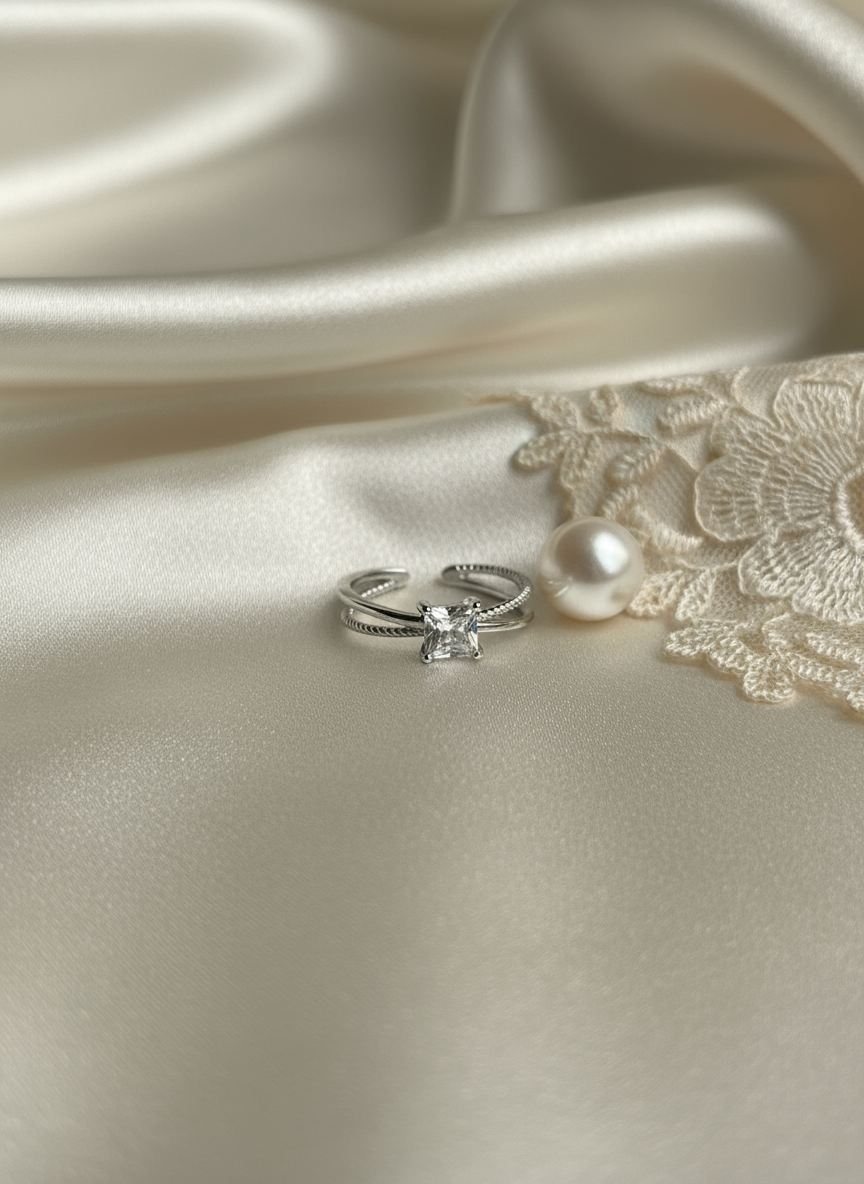 Elegant Princess-Cut Diamond Ring