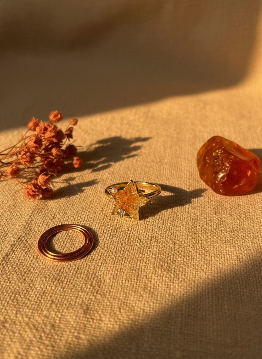 Golden Star Adjustable Ring