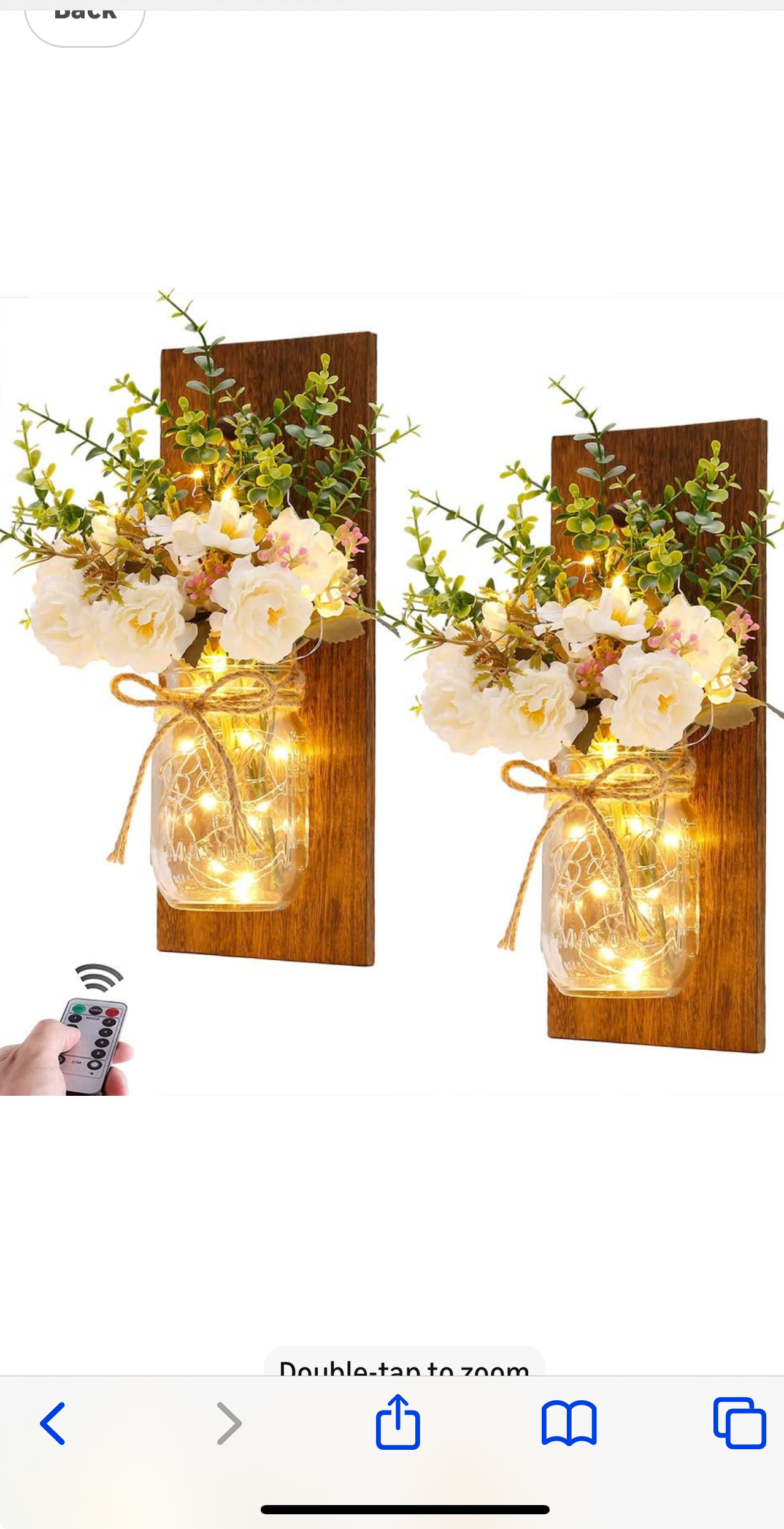 Wall-mounted Mason Jar Sconce with LED Lights