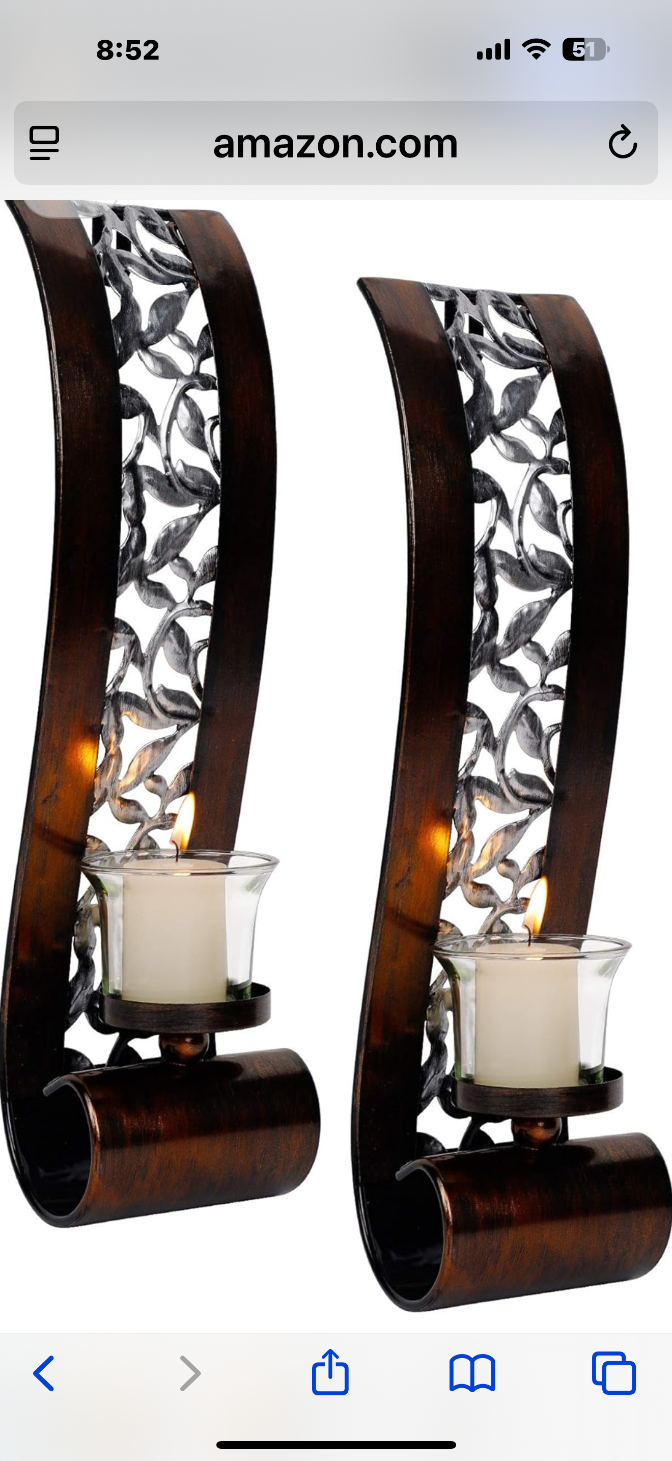 Wall-Mounted Metal Candle Holder Set