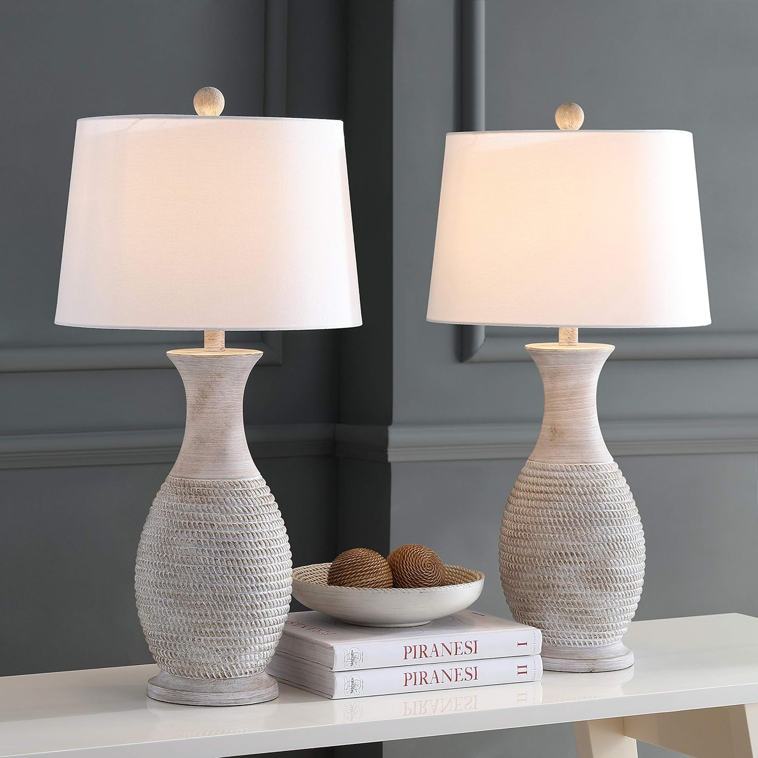 Textured Ceramic Table Lamps (Set of 2)