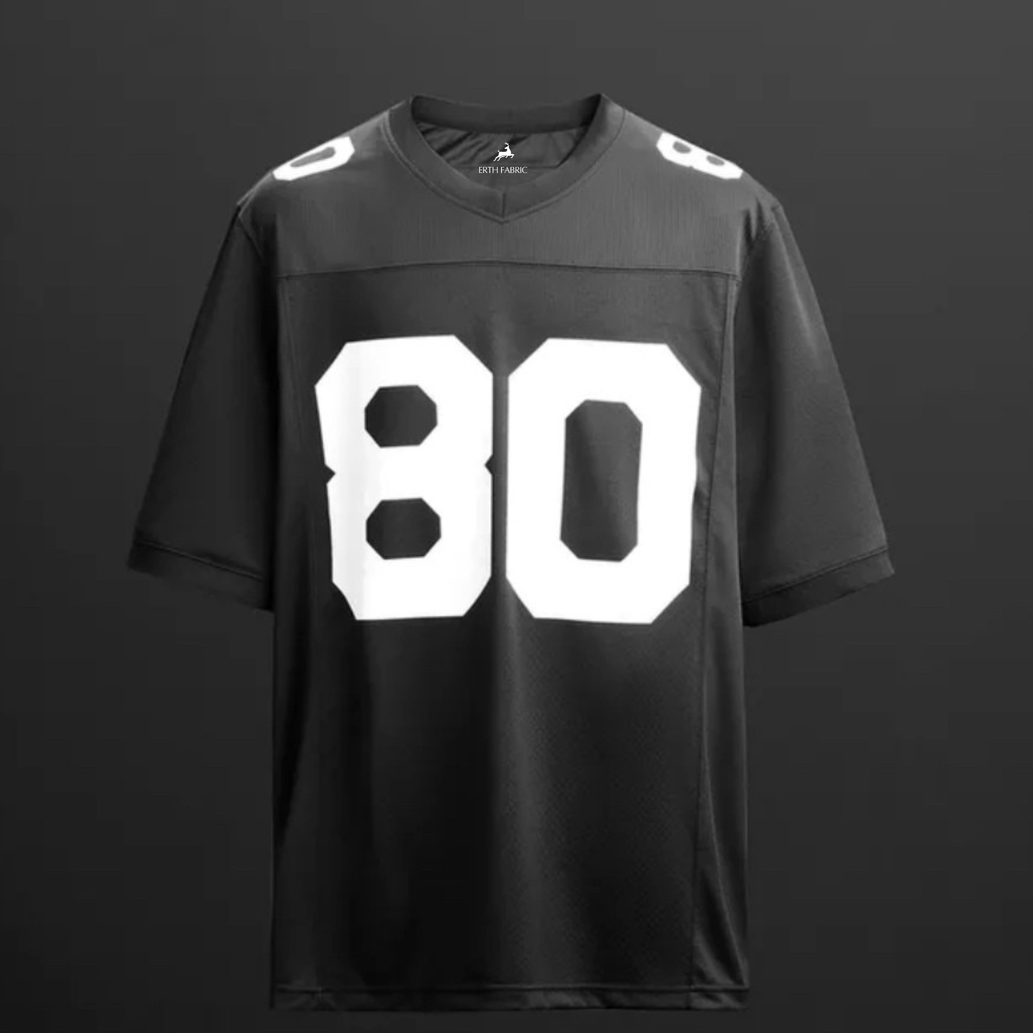 Black Football Jersey with Number 80