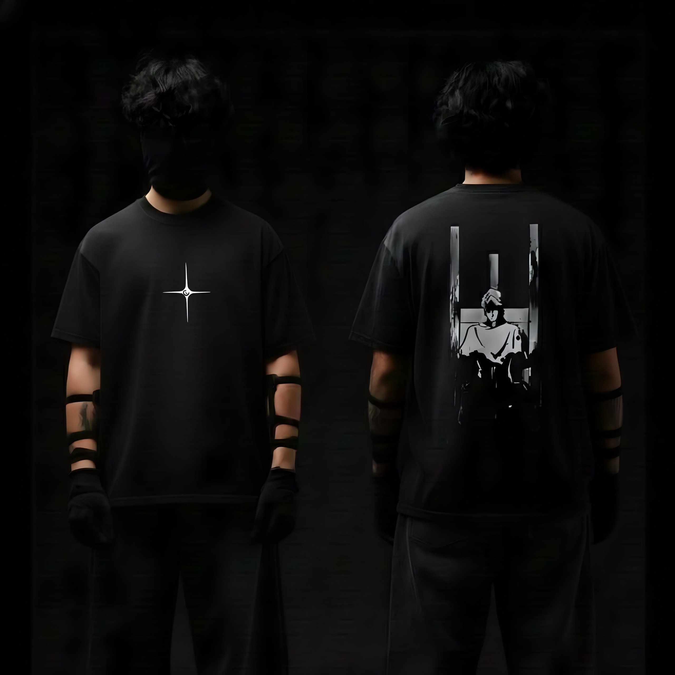 AIZEN SOSUKE OVERSIZED ANIME T-SHIRT (BLACK)