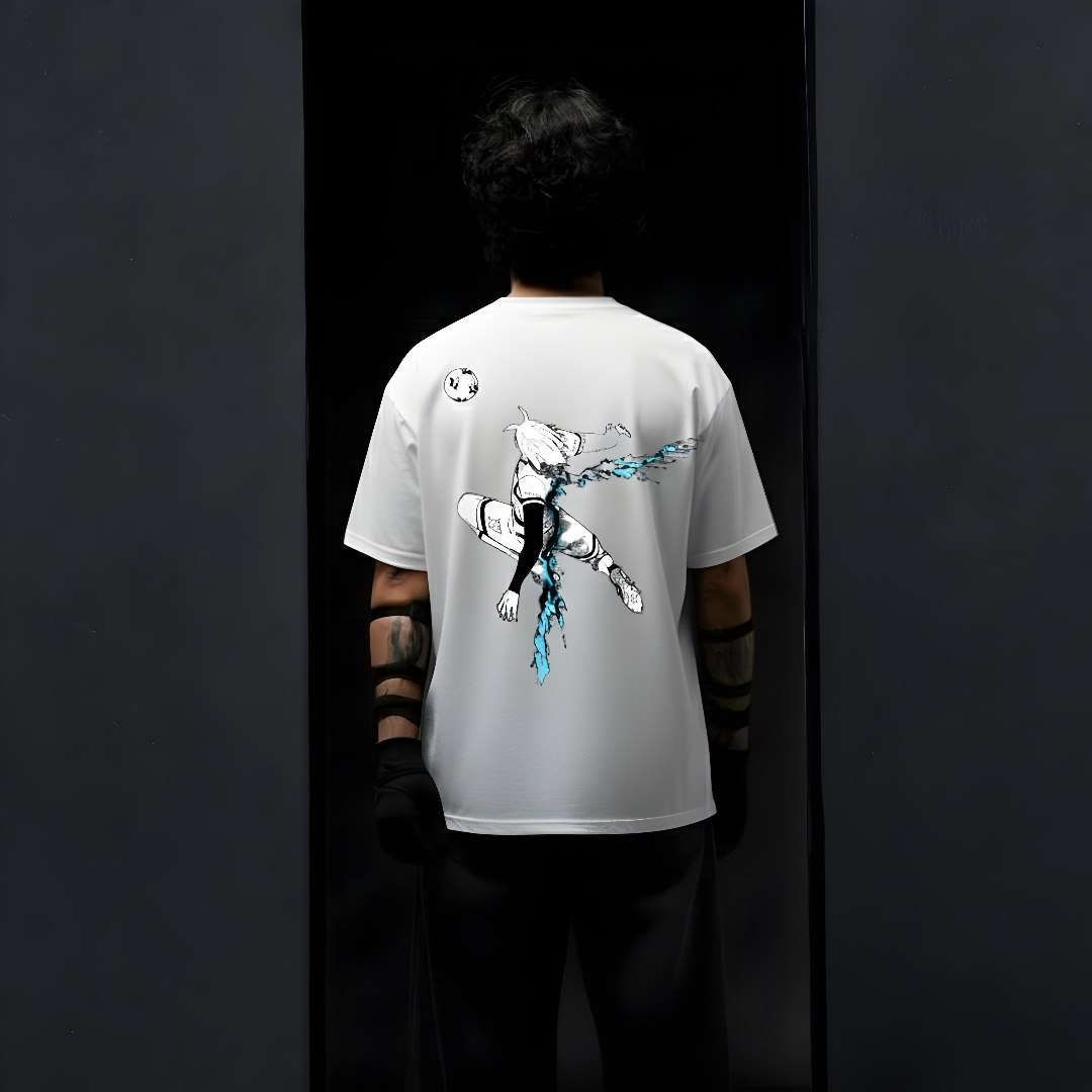 Shidou Ryusei Oversized Anime T-Shirt | 240 GSM Premium Streetwear (White)