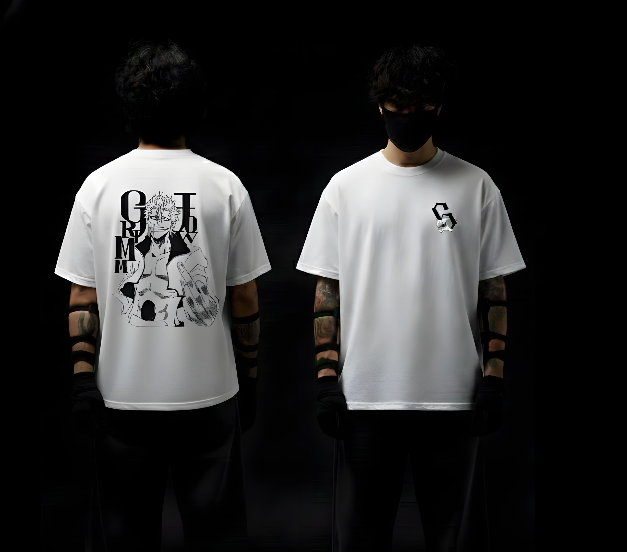 Grimmjow Jaegerjaquez Oversized Anime T-Shirt | 240 GSM Premium Streetwear (White)
