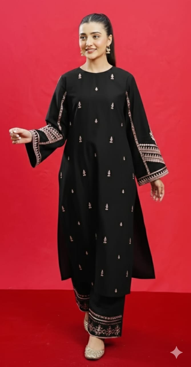 2 pc lawan suit with embroidery 