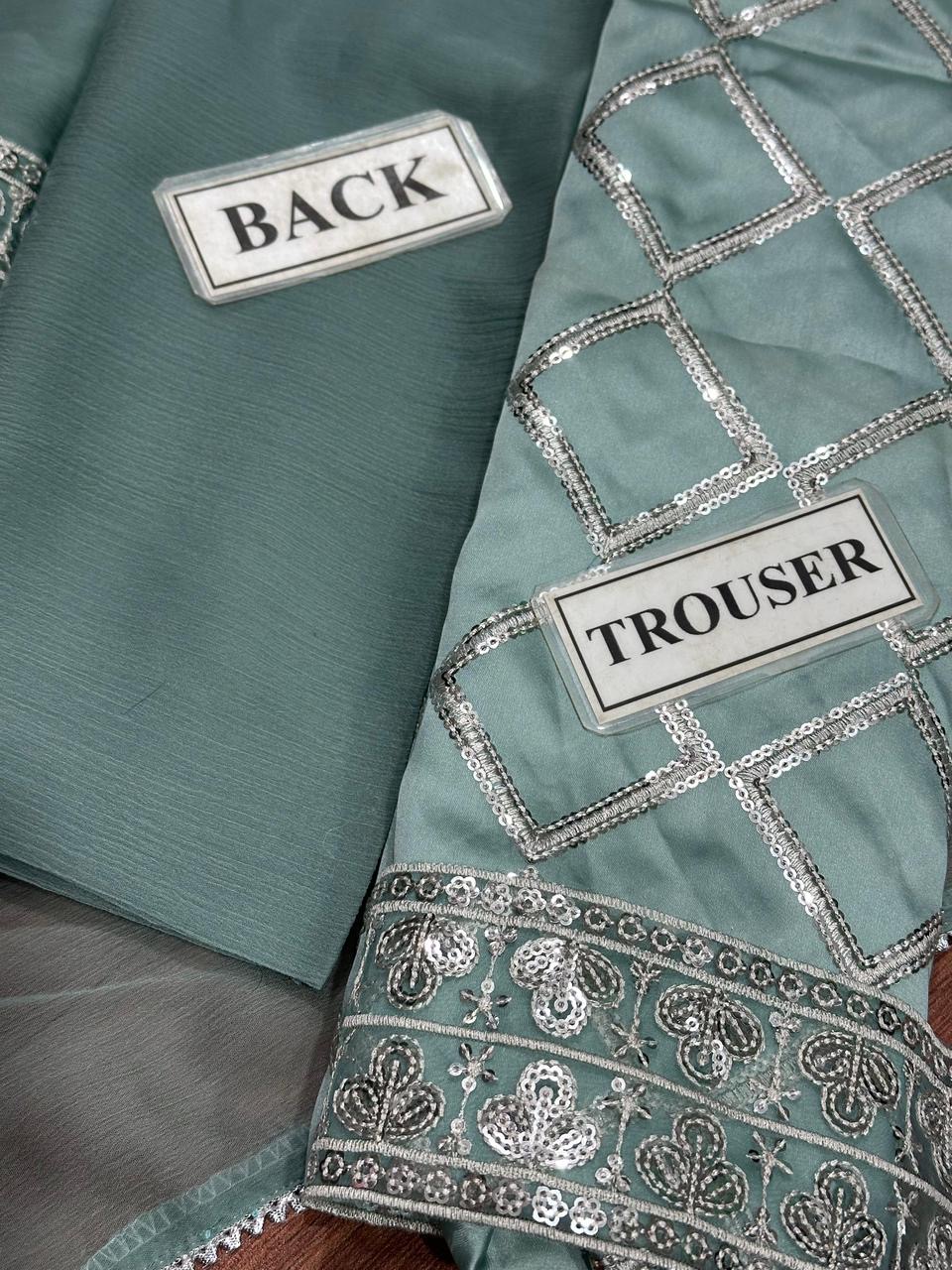 Elegant Embroidered Chiffon Suit