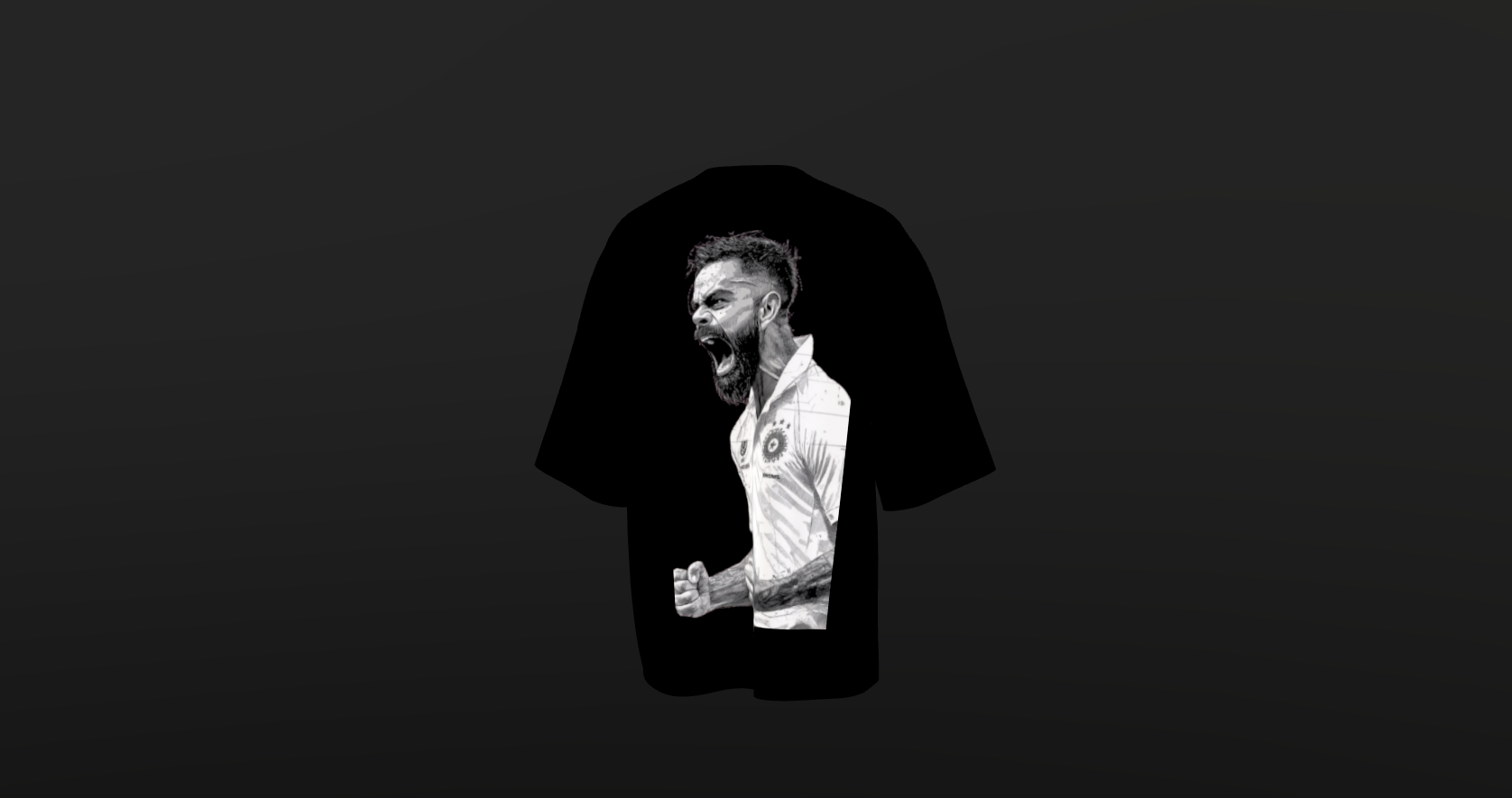 King Kohli Roar Oversized T-Shirt | Virat Kohli Aggressive Celebration