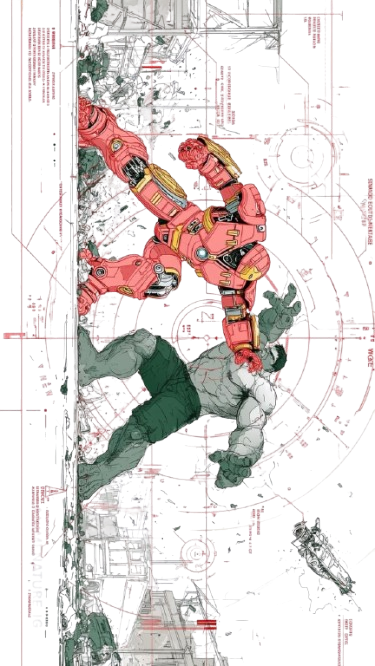 Hulk vs. Iron Man Hulkbuster Poster