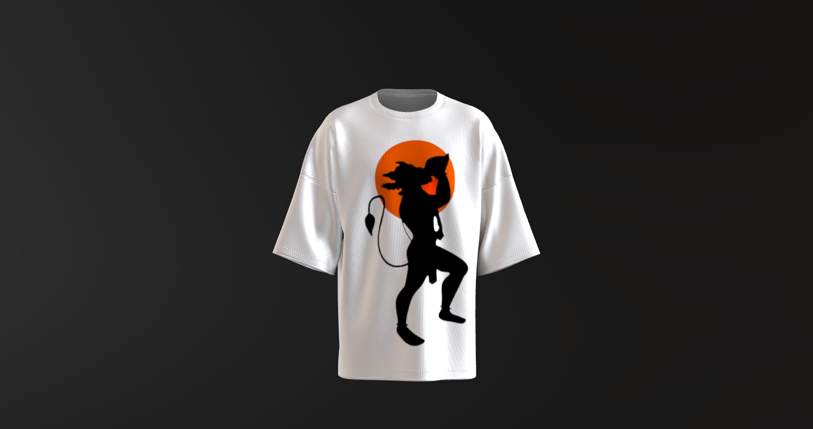 Hanuman Anime Style Silhouette T-Shirt
