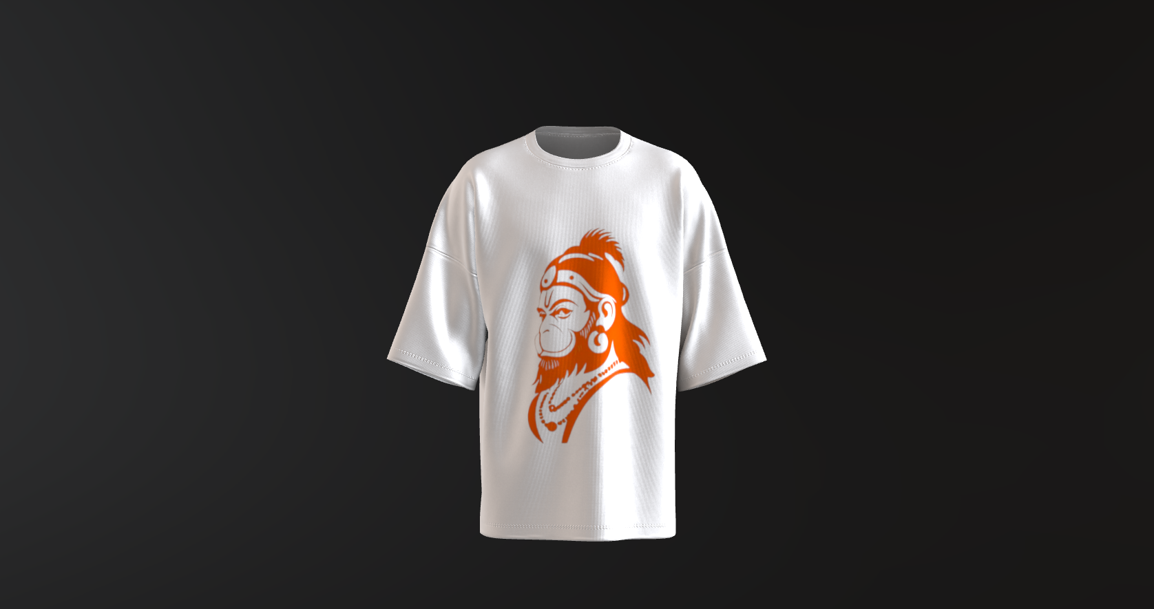 Hanuman Graphic Printed White T-Shirt