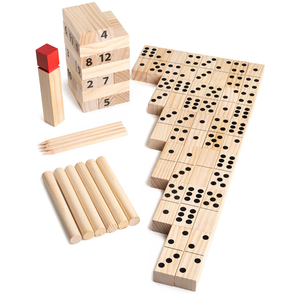 Grasshopper Games 4-in-1 Wooden Garden Games Set