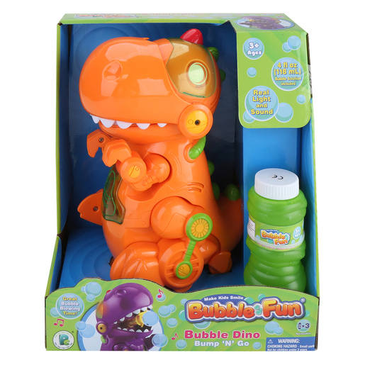 Bubble Fun Bump 'N' Go Dino Light-Up Bubble Blower