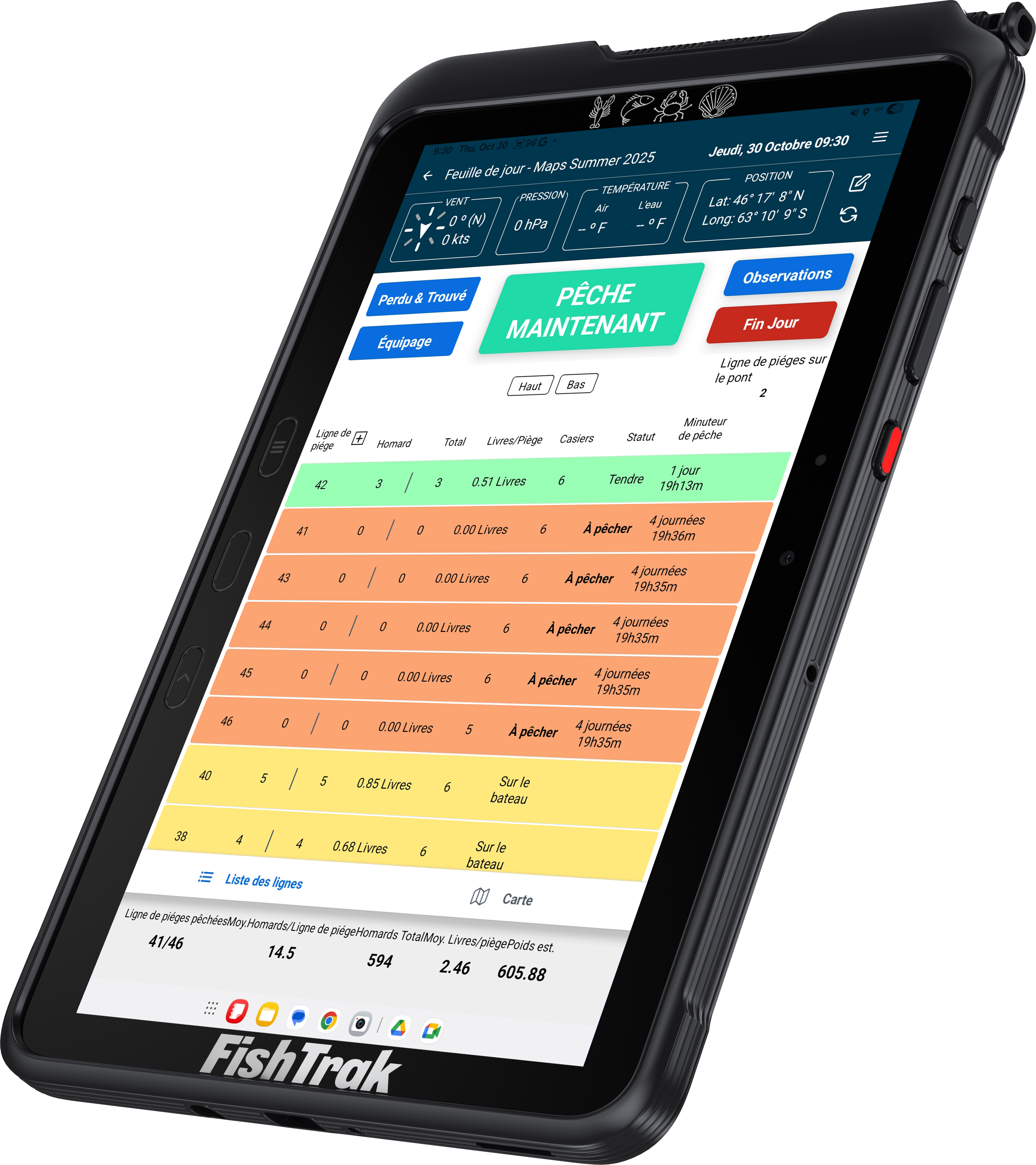 FishTrak Catch Plotter (Français)
