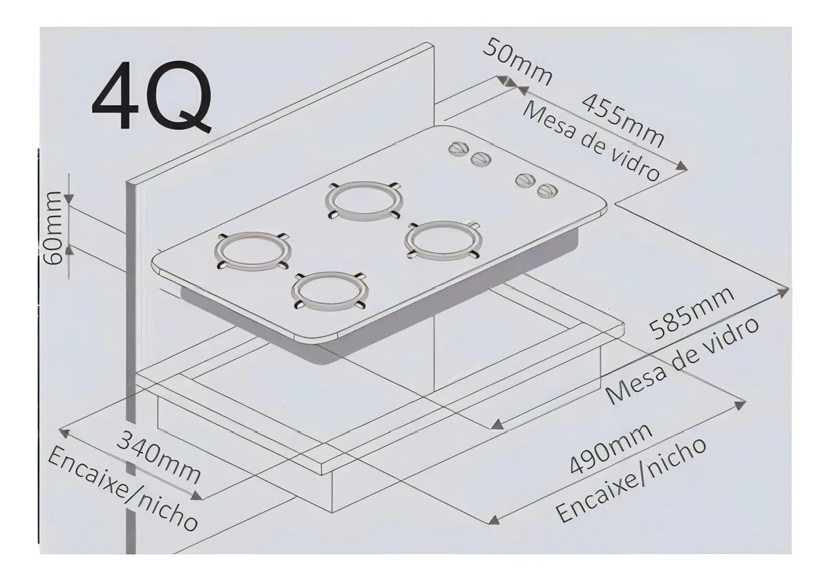 COOKTOP VICTOR 4 BOCAS PRETO