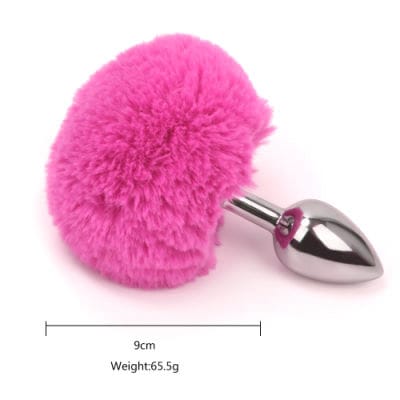 Plug anal con cola de peluche rosa