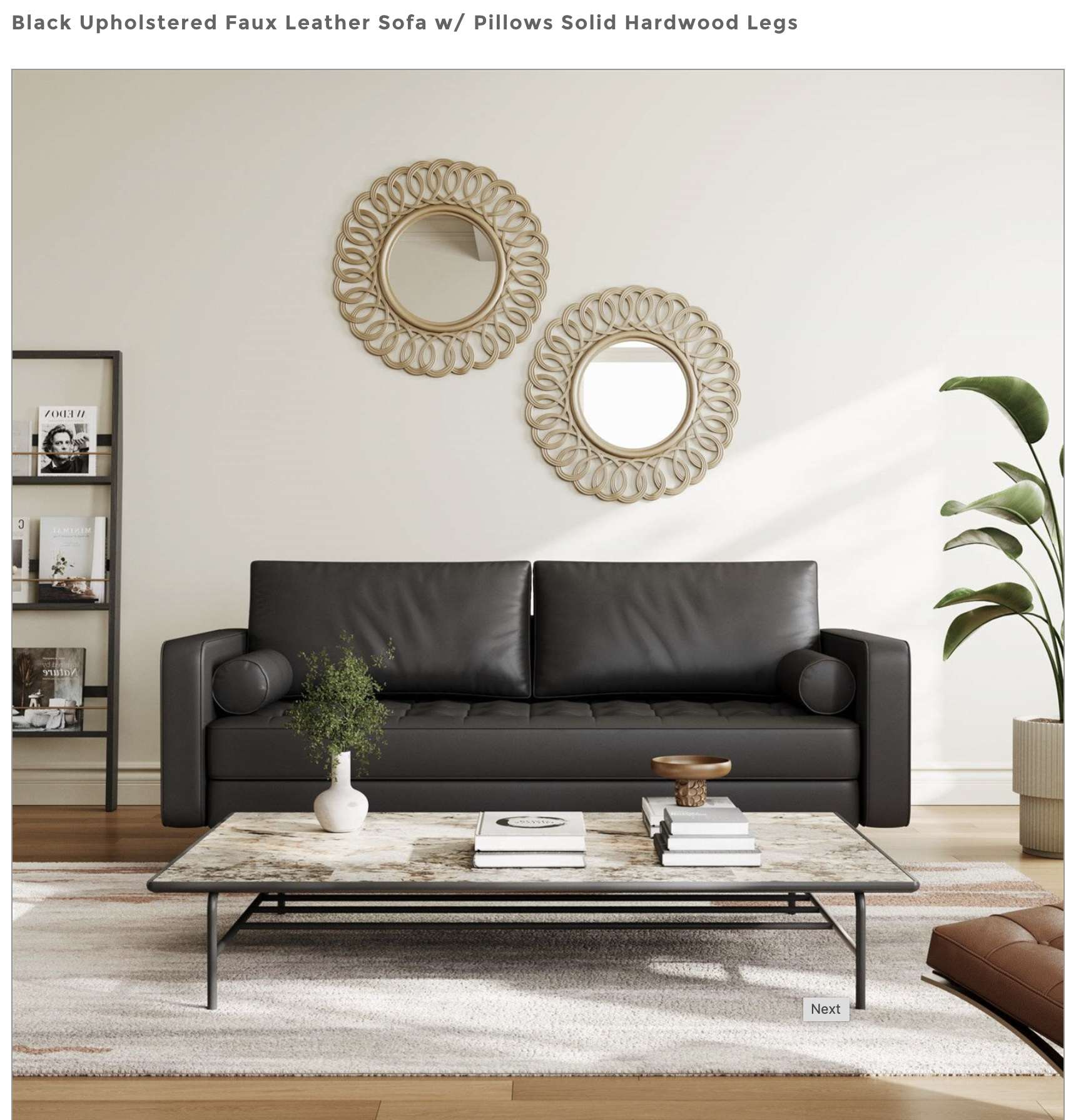 Modern Quality Faux  Leather Sofa Free Shipping Lower 48 States