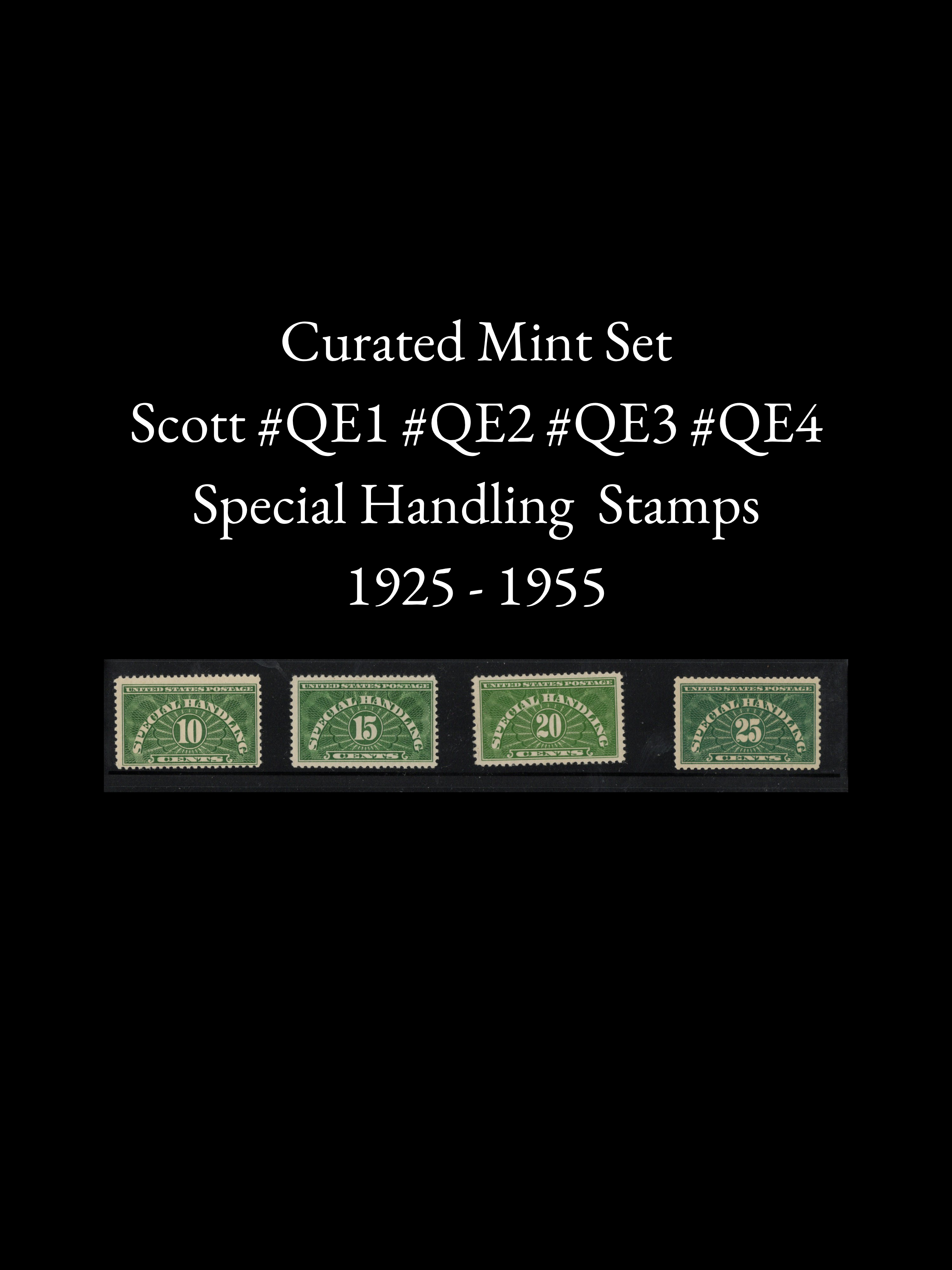 Mint Scott #QE1 #QE2 #QE3 #QE4 Curated Set - US Special Handling Stamp Set