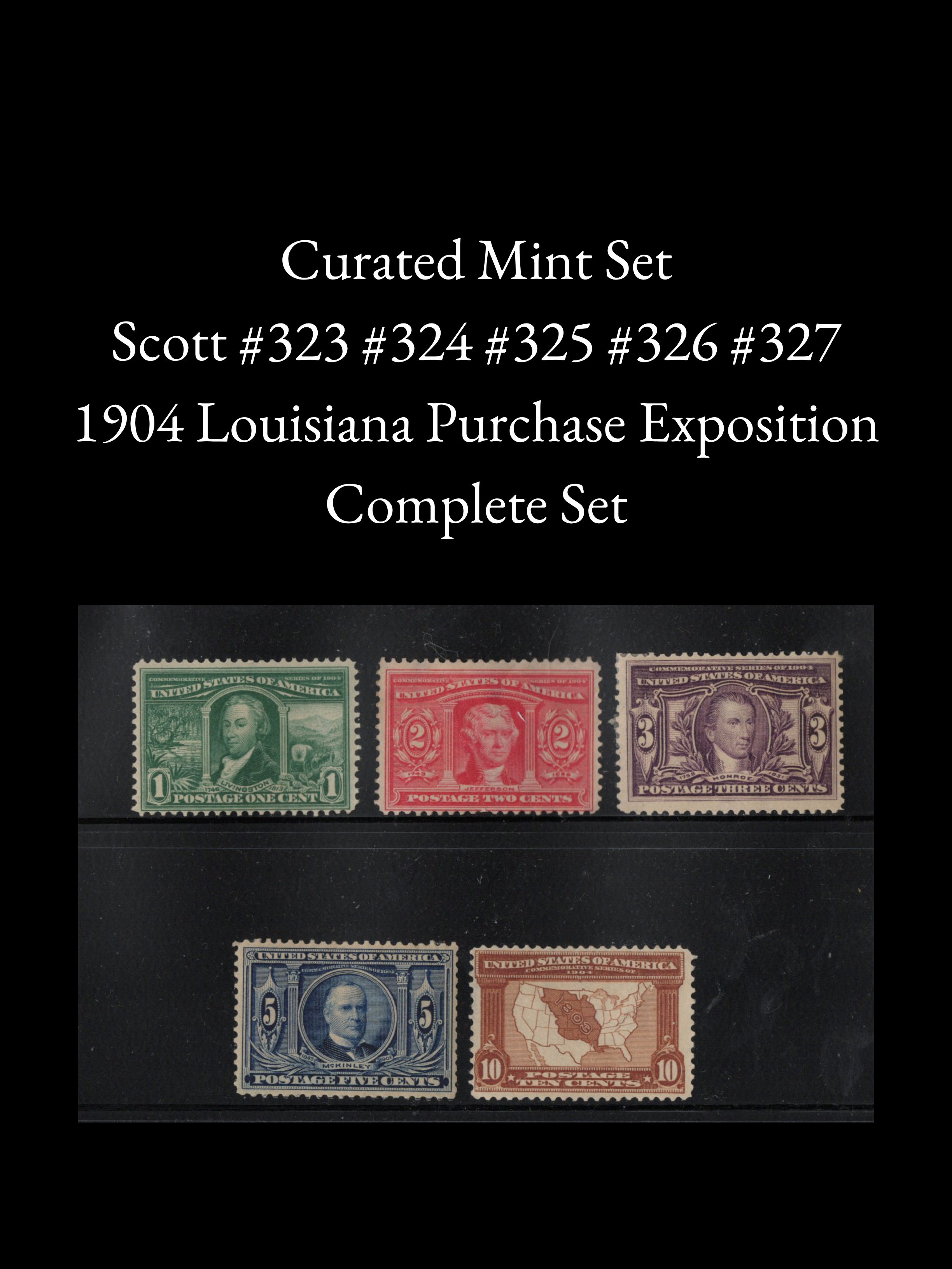 Scott #323 #324 #325 #326 #327 - Mint 1904 Louisiana Purchase Exposition Commemorative Set