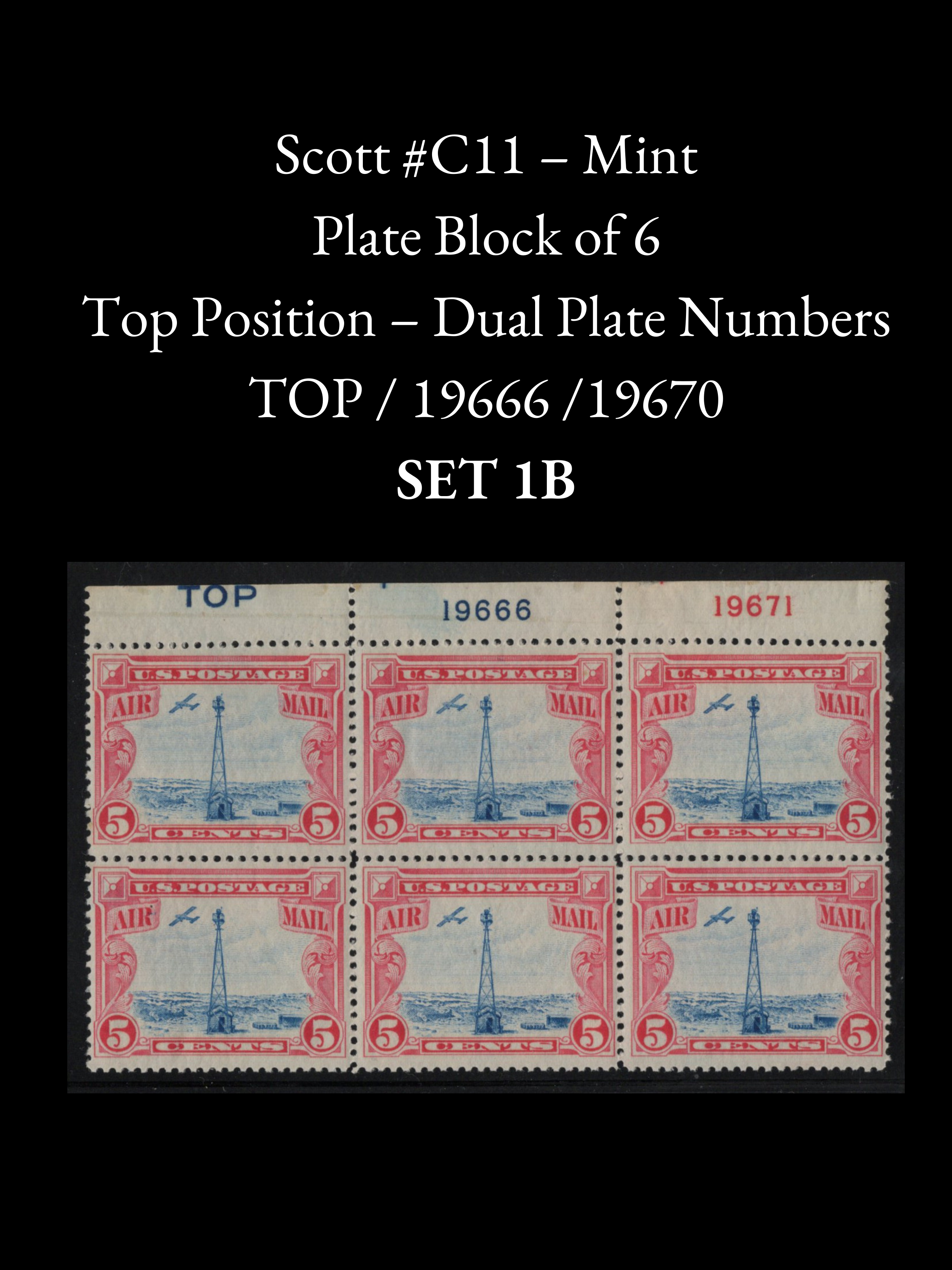 Scott #C11 1930 5¢ Airmail MNH Plate Multiples - Consecutive Plate Number & Gutter Block Selection