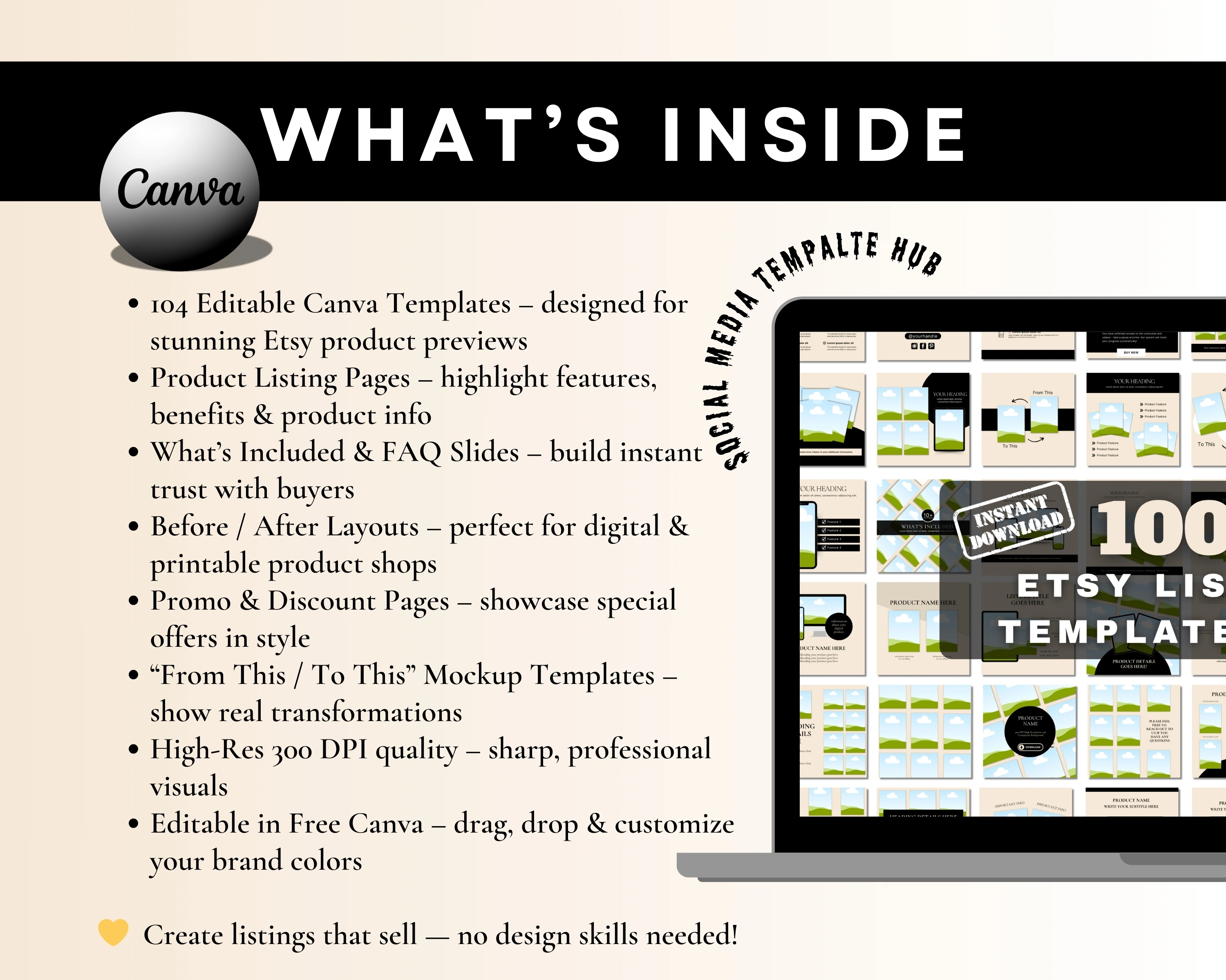 100+ Etsy Listing Templates for Canva – Ultimate Product Image Pack
