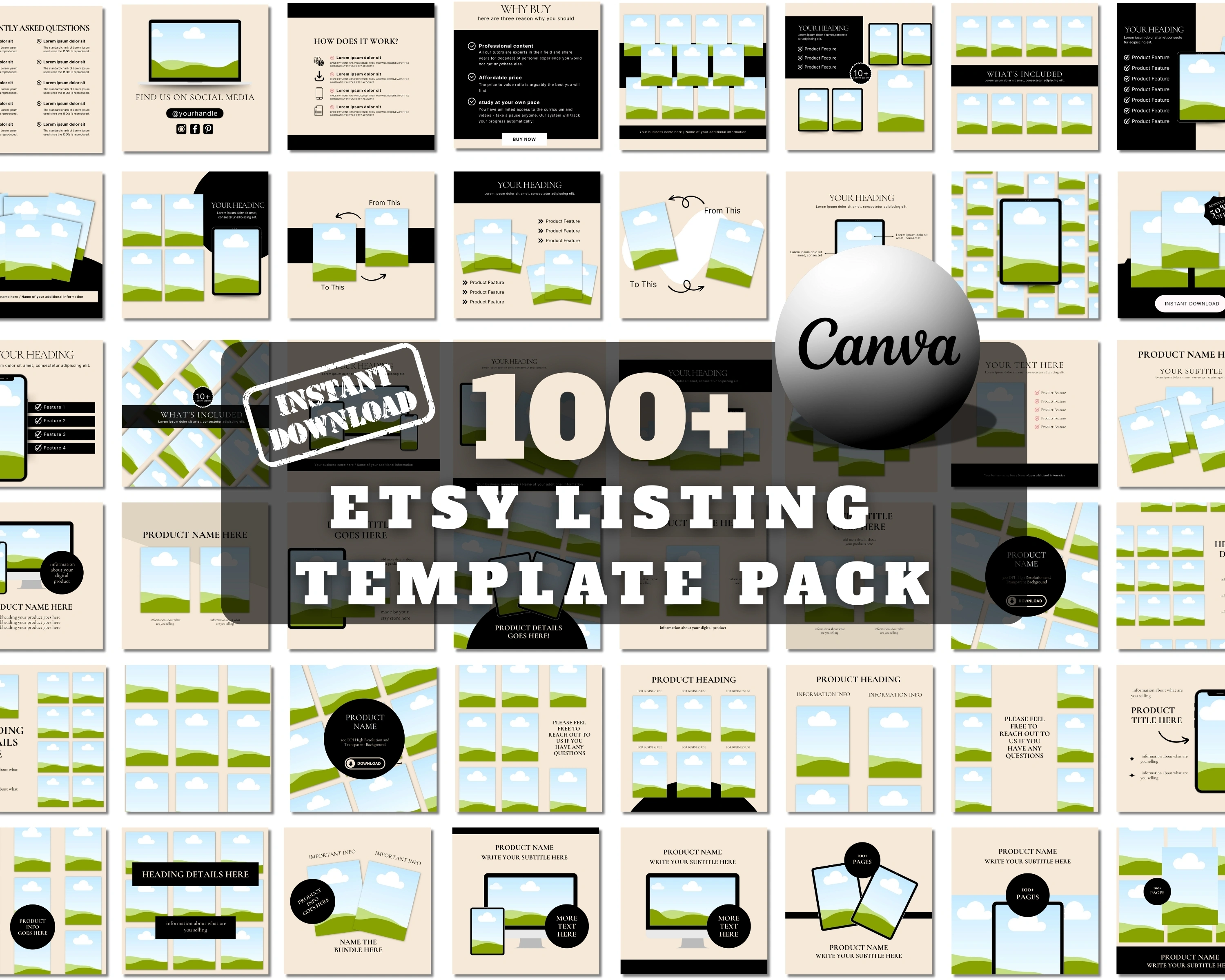 100+ Etsy Listing Templates for Canva – Ultimate Product Image Pack