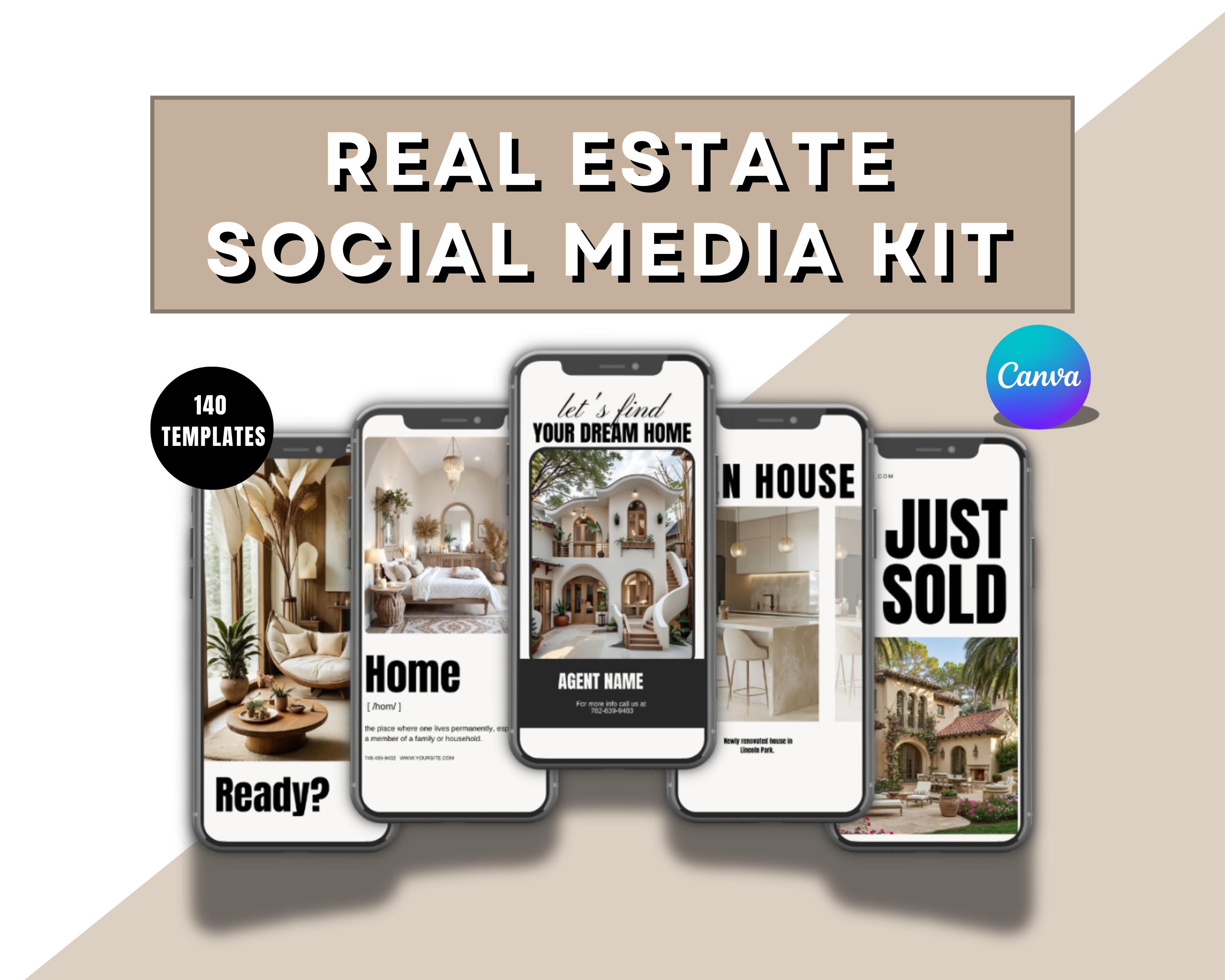 Real Estate Social Media Kit – 120+ Editable Canva Templates for Realtors, Agents & Brokers