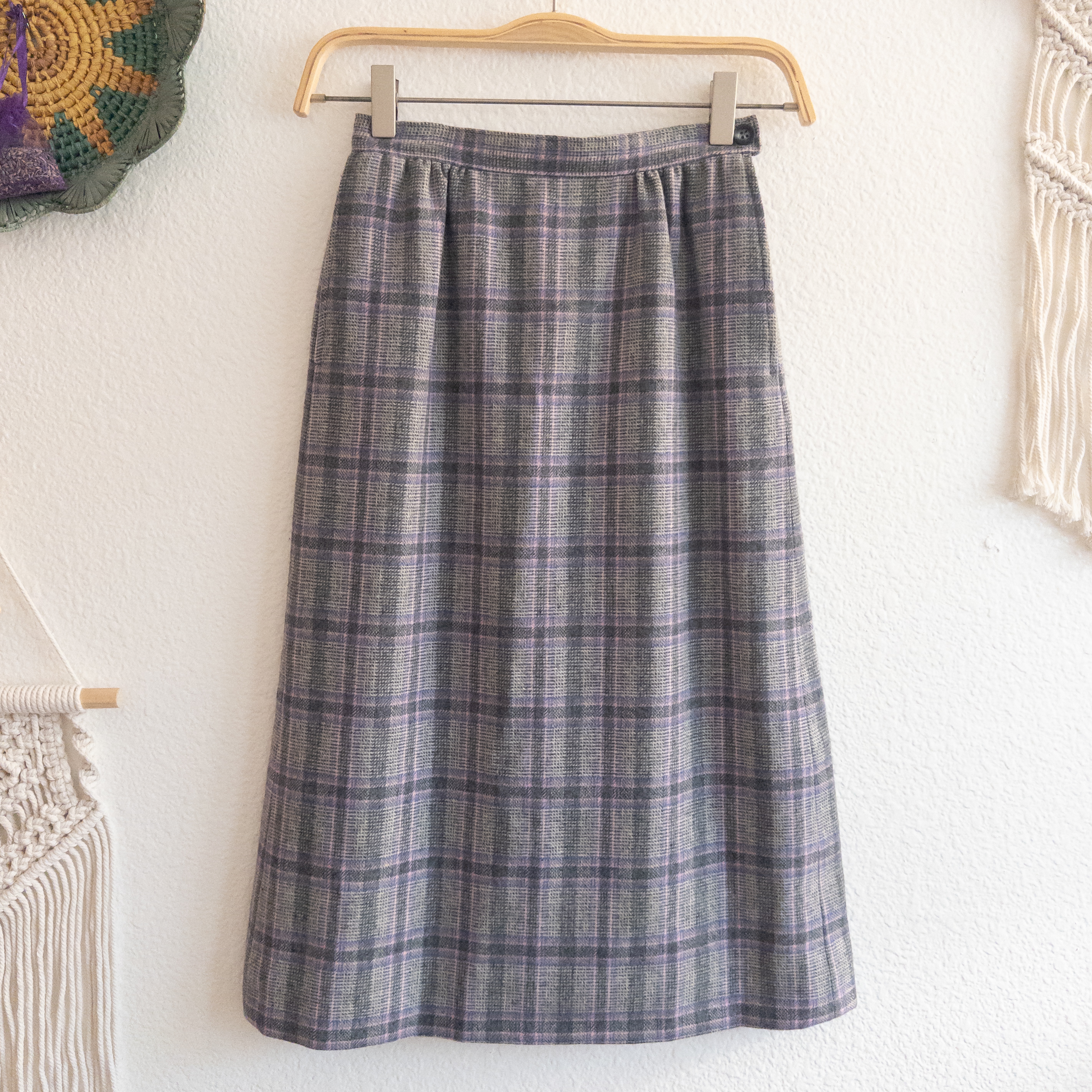 Pendleton Petite Vintage Plaid Pure Virgin Wool Midi Skirt Size 2