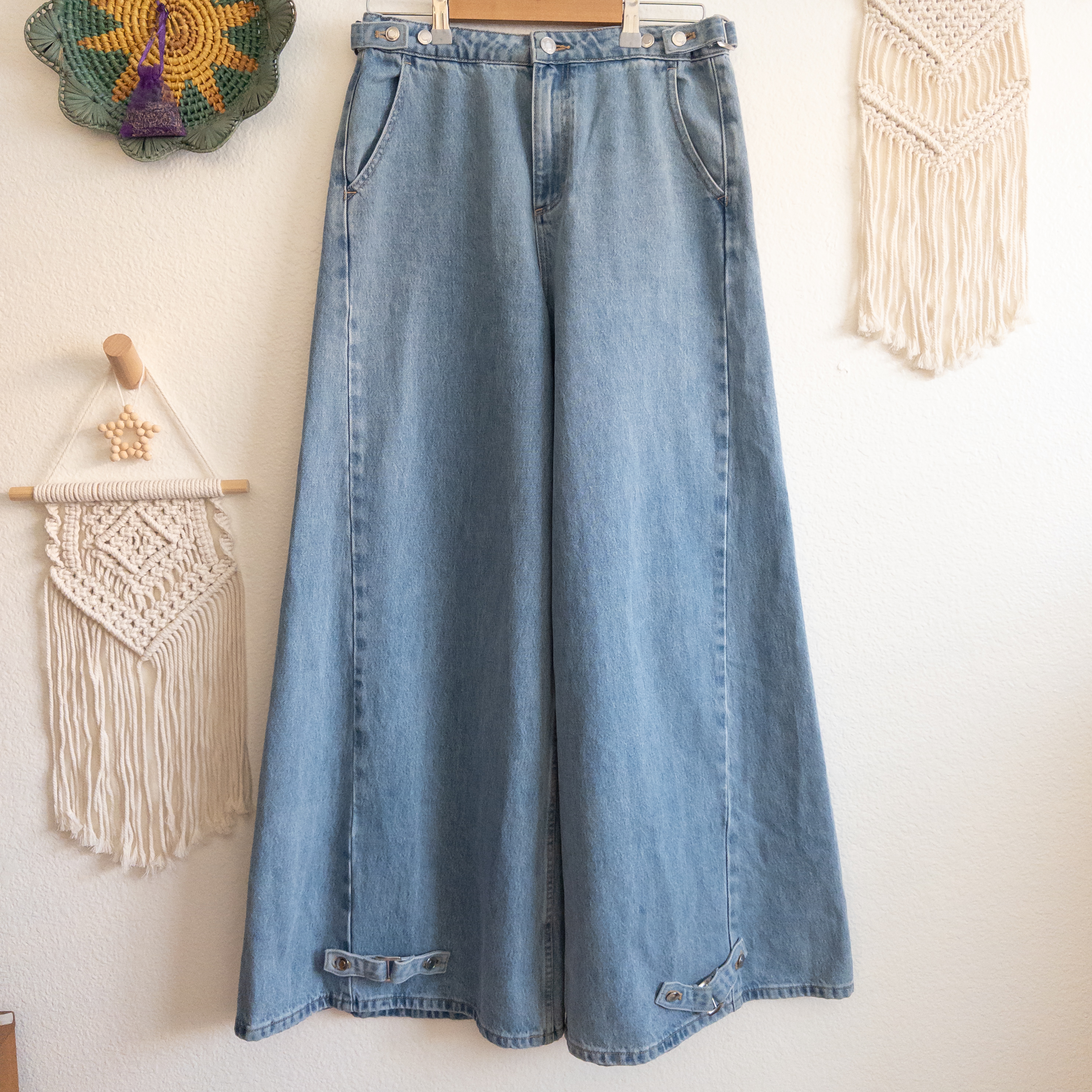 Meshki Super Wide-Leg High Rise Blue Jean Size 27