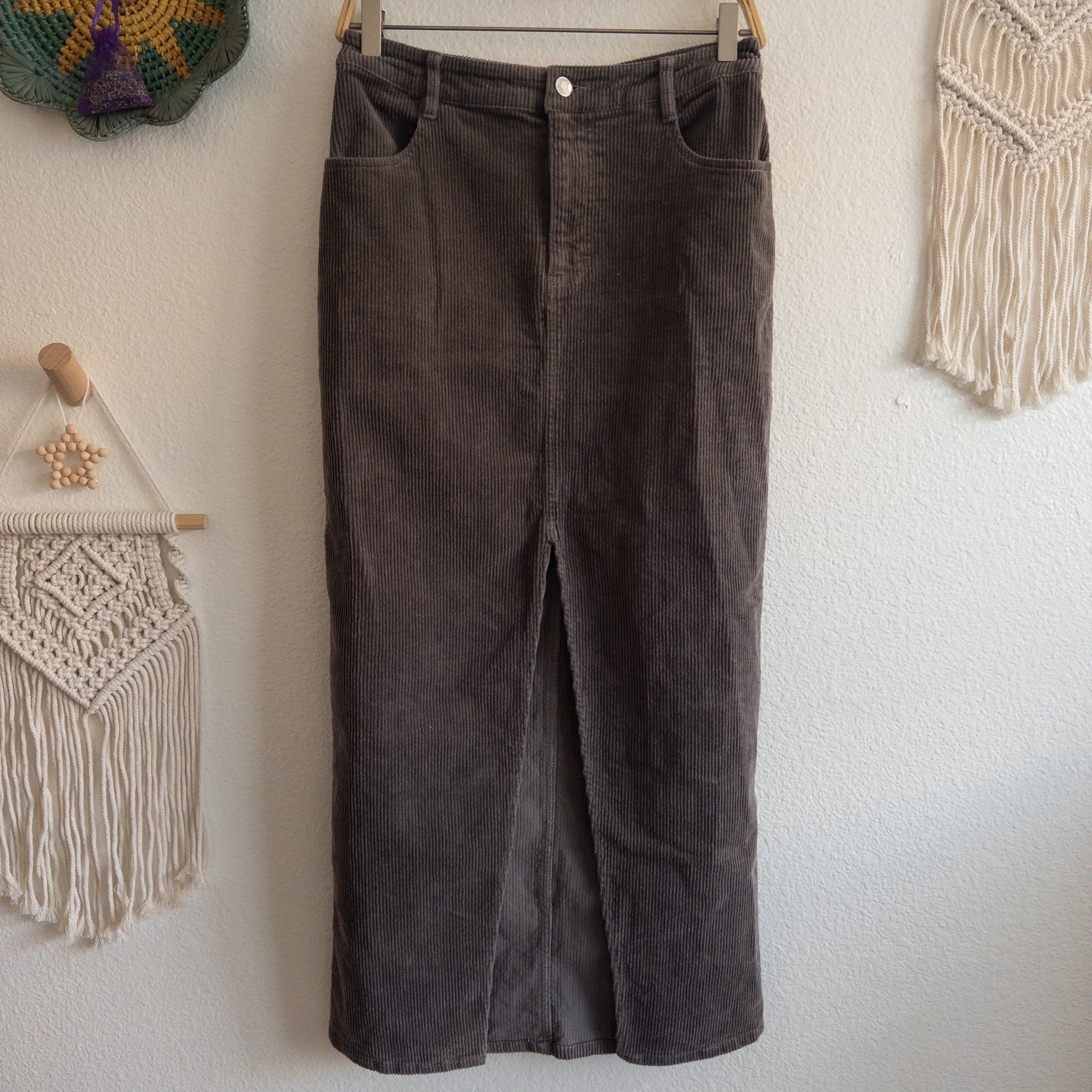 ASOS Design Gray Corduroy Maxi Skirt Size 6