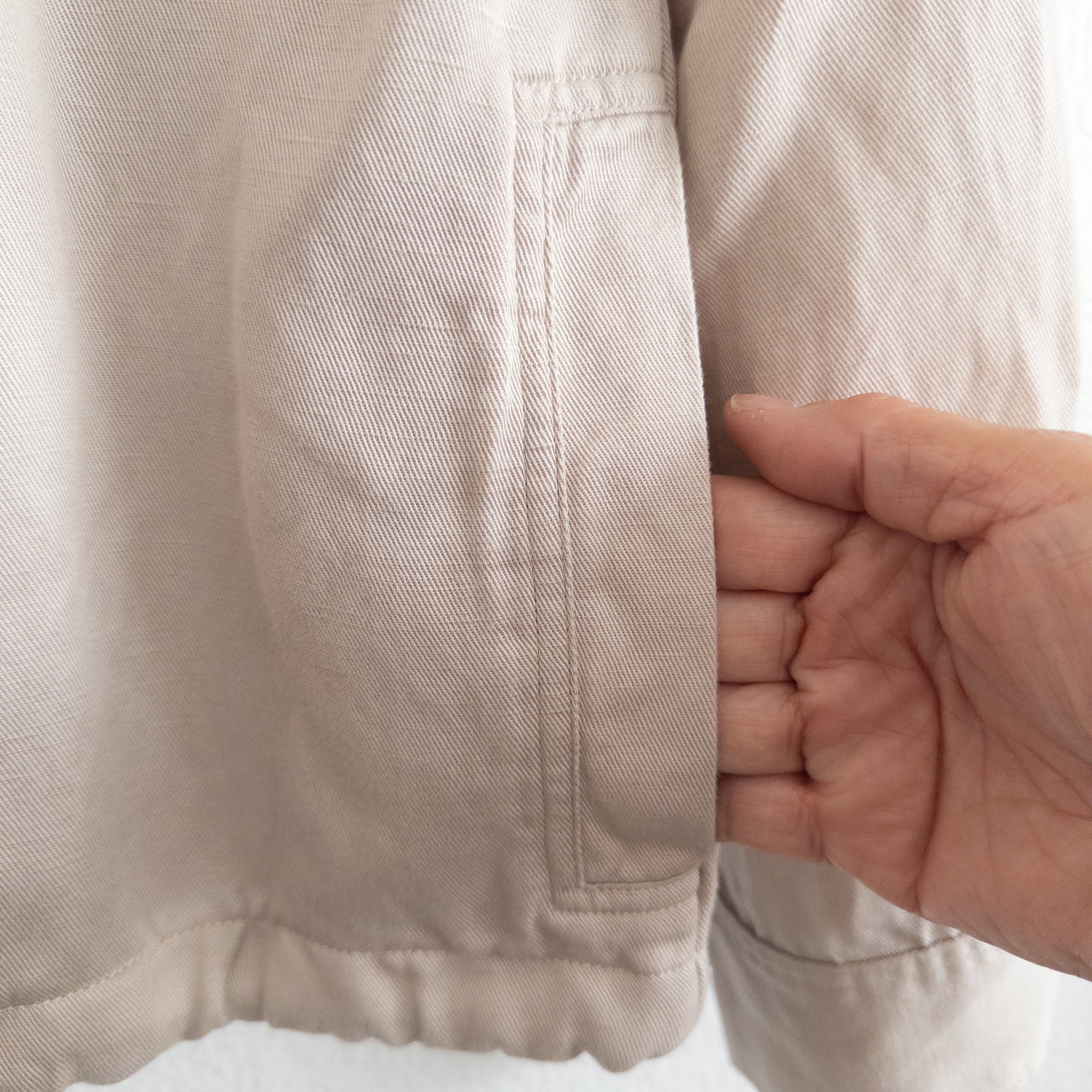 Line Blend Beige Casual Utility Snap Zip Jacket Collins in Bone Size Large NWT