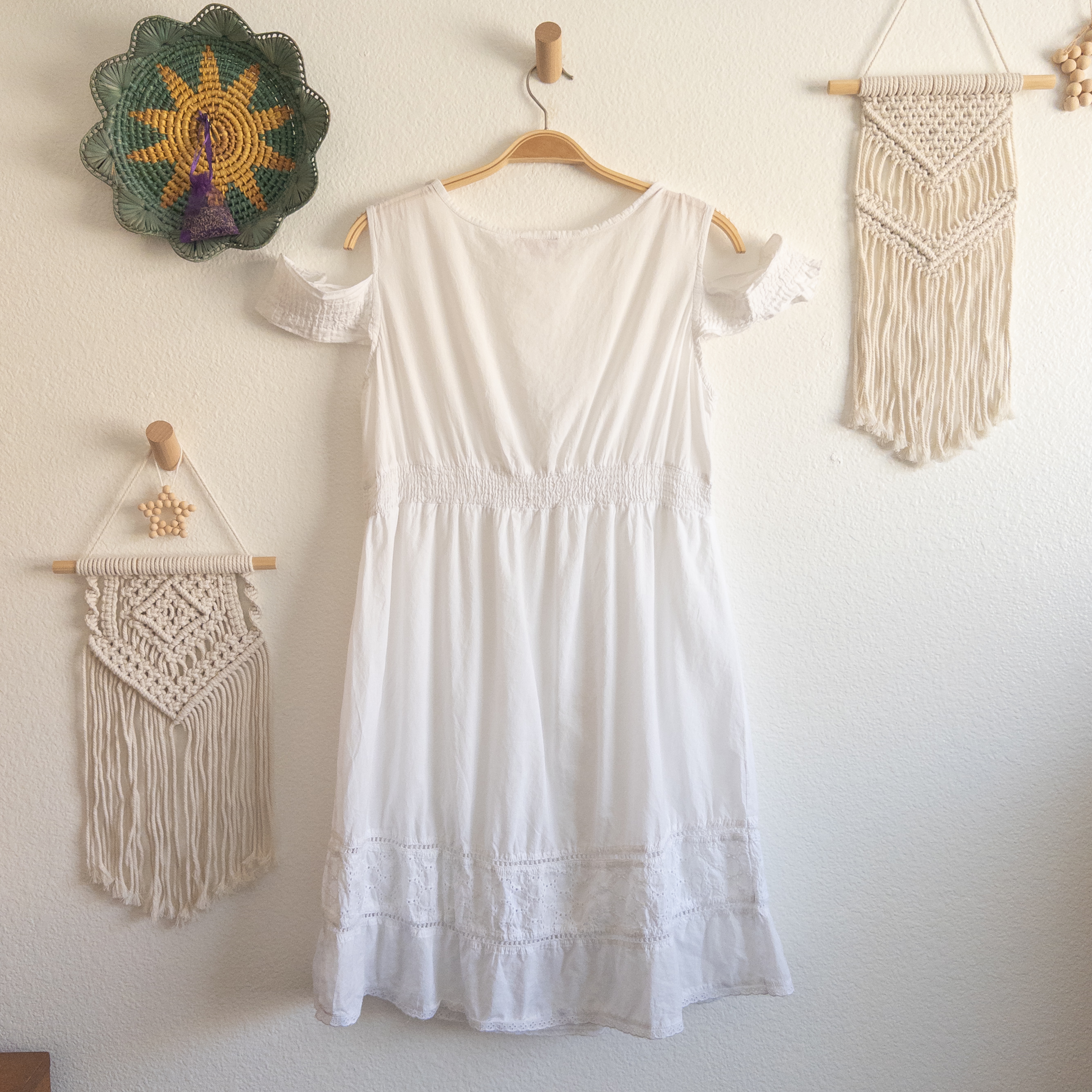 White Off-The-Shoulder Tank Dress Size XL