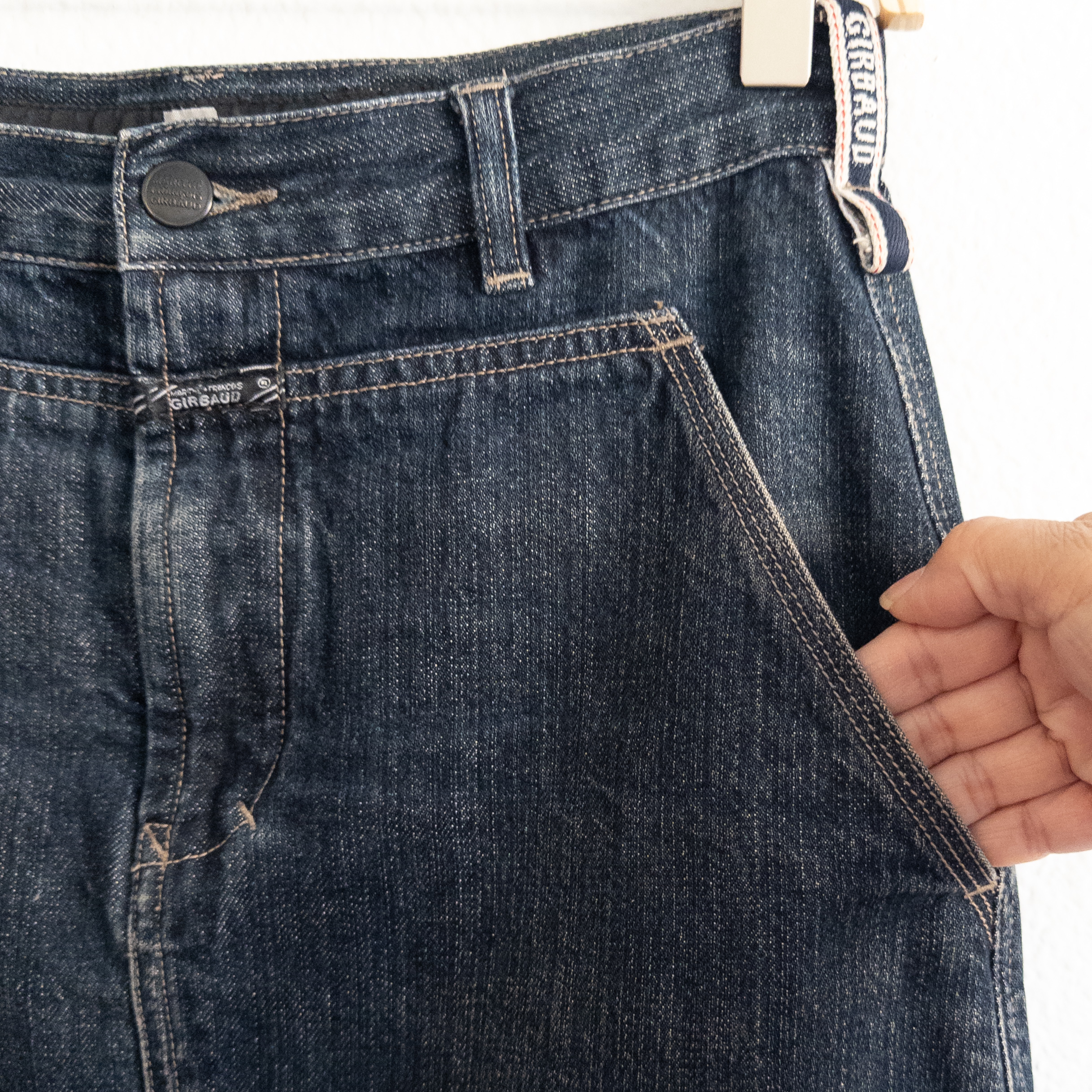 Marithe Francois Girbaud Dark Blue Denim Jean Skirt Size 6 Vintage