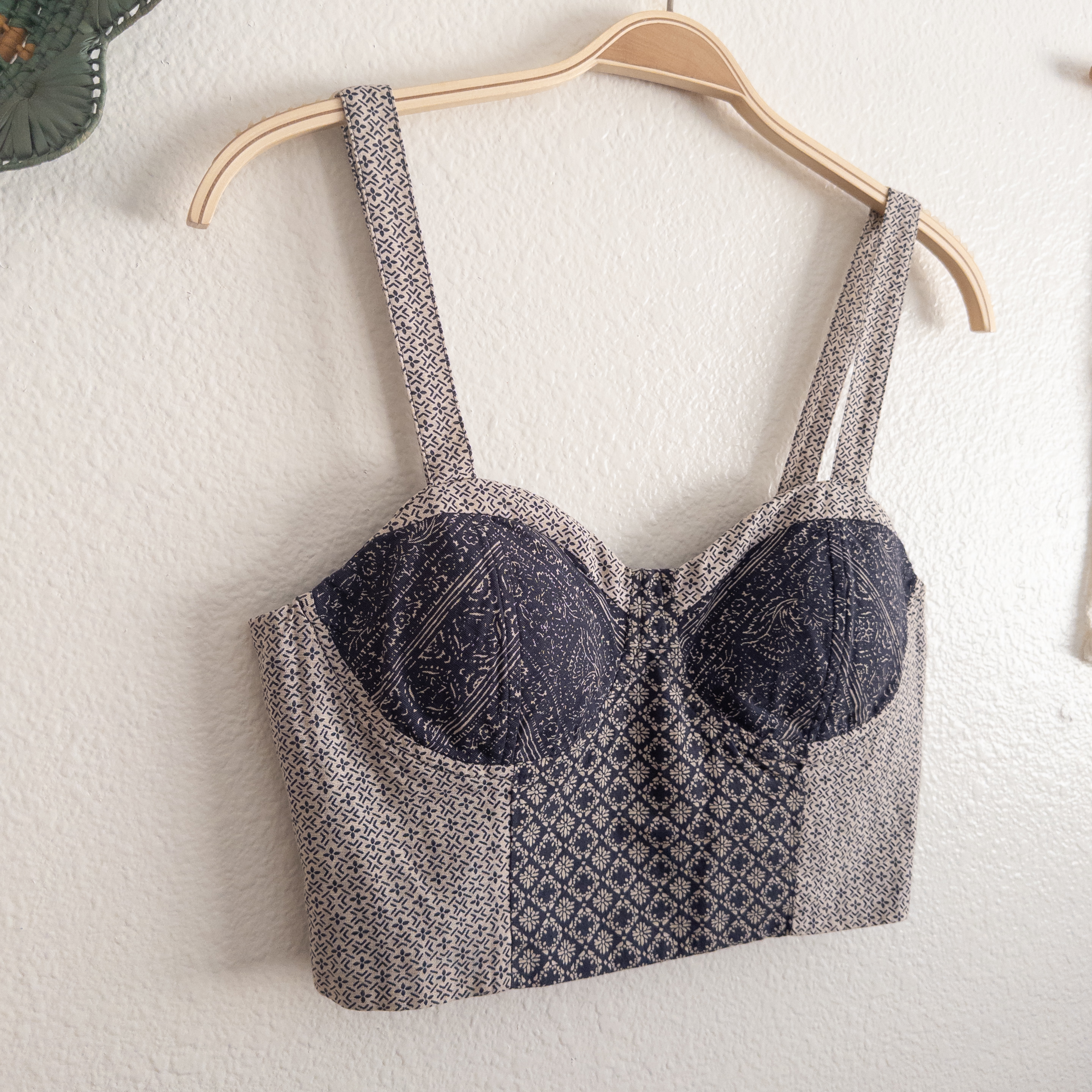 American Eagle Boho Patchwork Crop Top Medium NWT