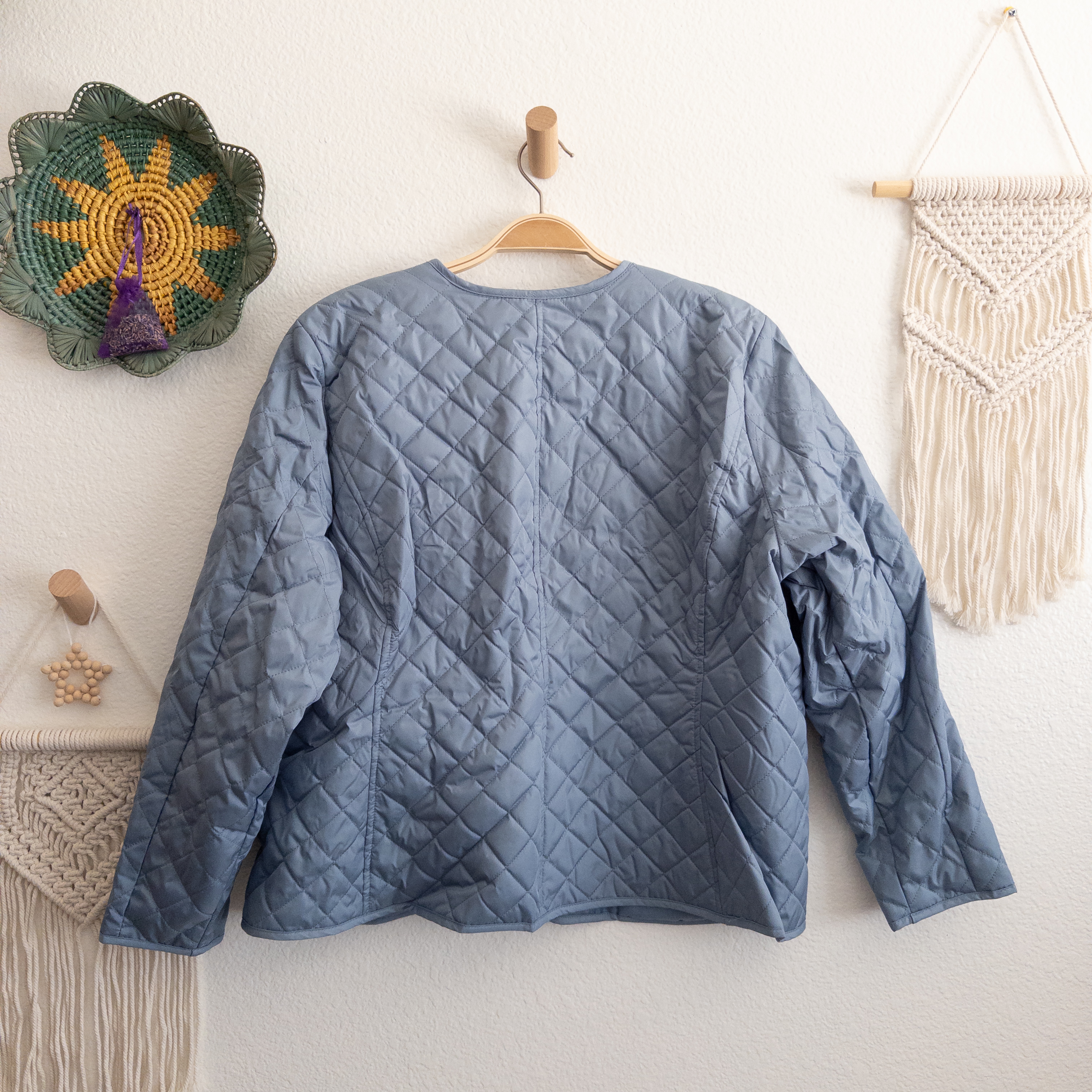 Quilted Light Blue Lightweight Outdoor Packable Jacket NWT Petite XXL