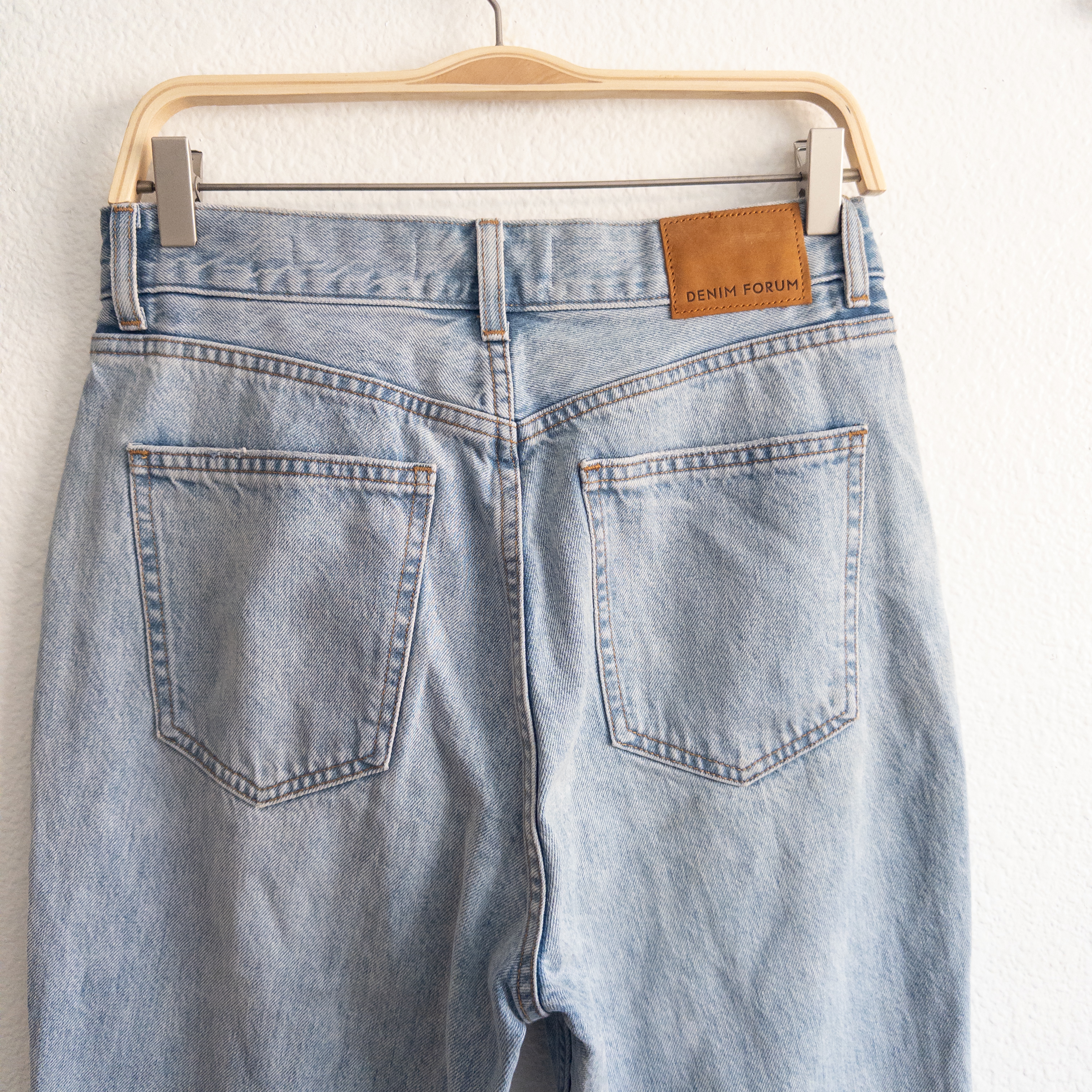 Denim Forum The Marlene '60s High Rise Flare Blue Denim Jean Organic Cotton 28L