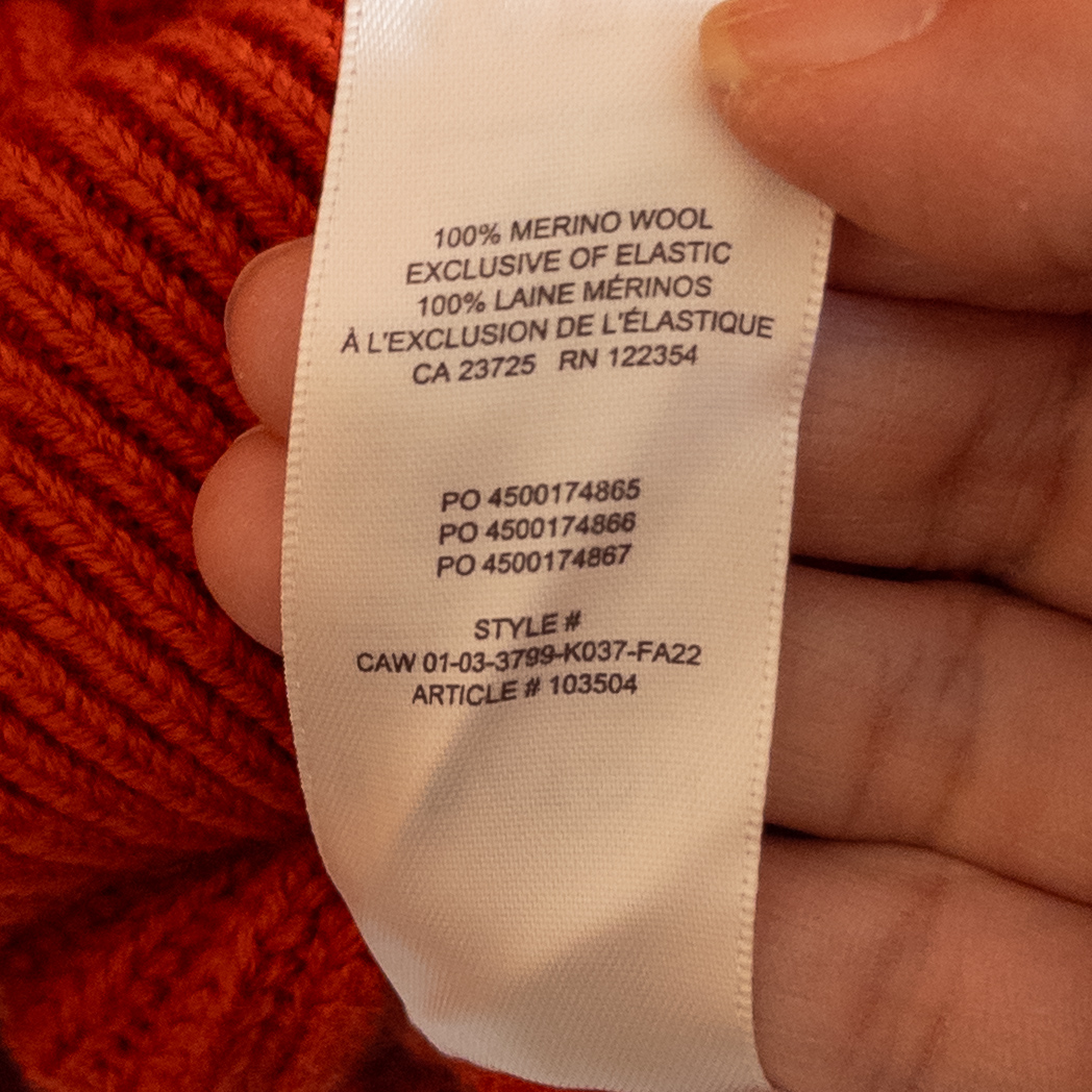 Babaton Rust Orange Roger Oversized 100% Wool Chunky Knit Sweater Size Medium