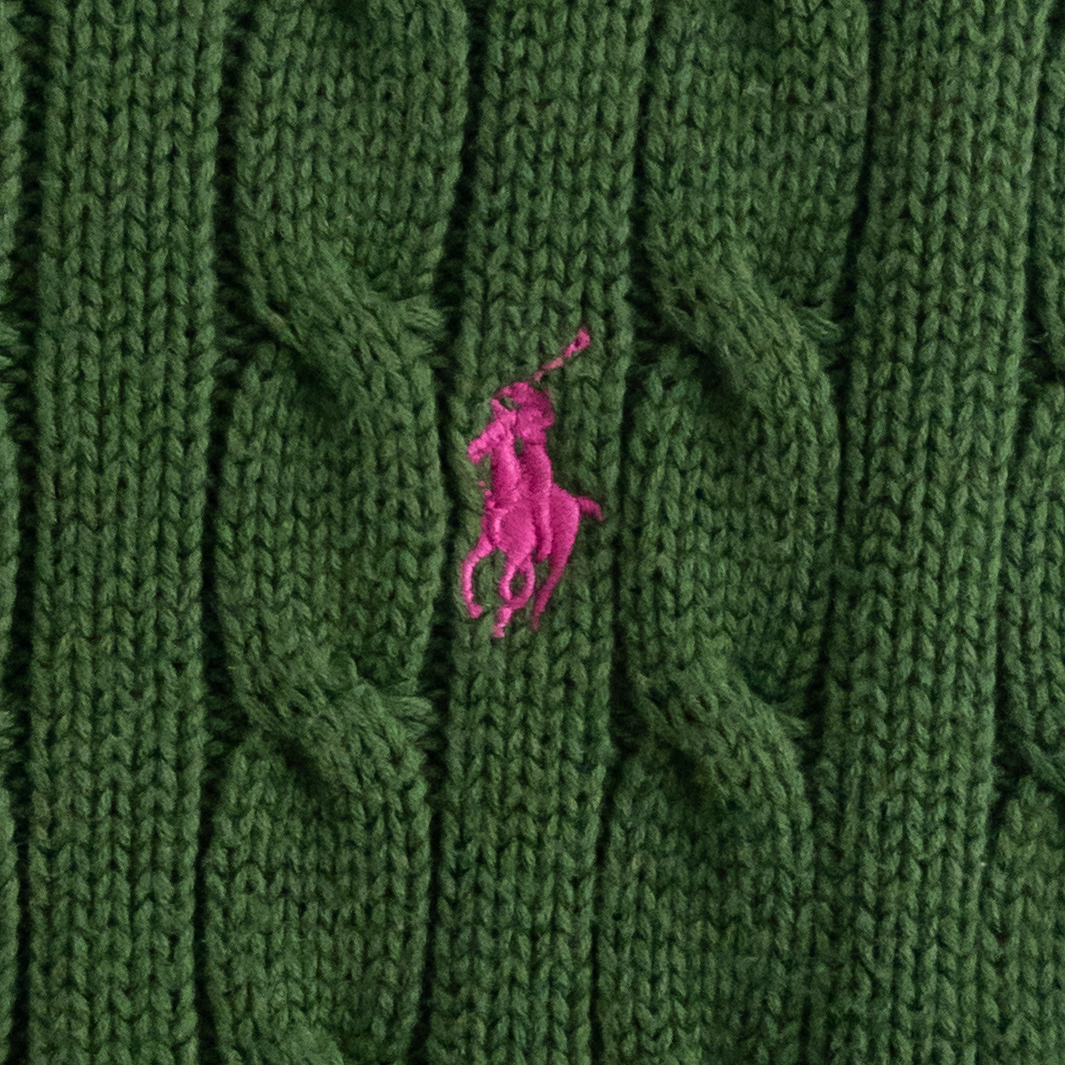 Ralph Lauren Green Cable Knit Sweater Size Large