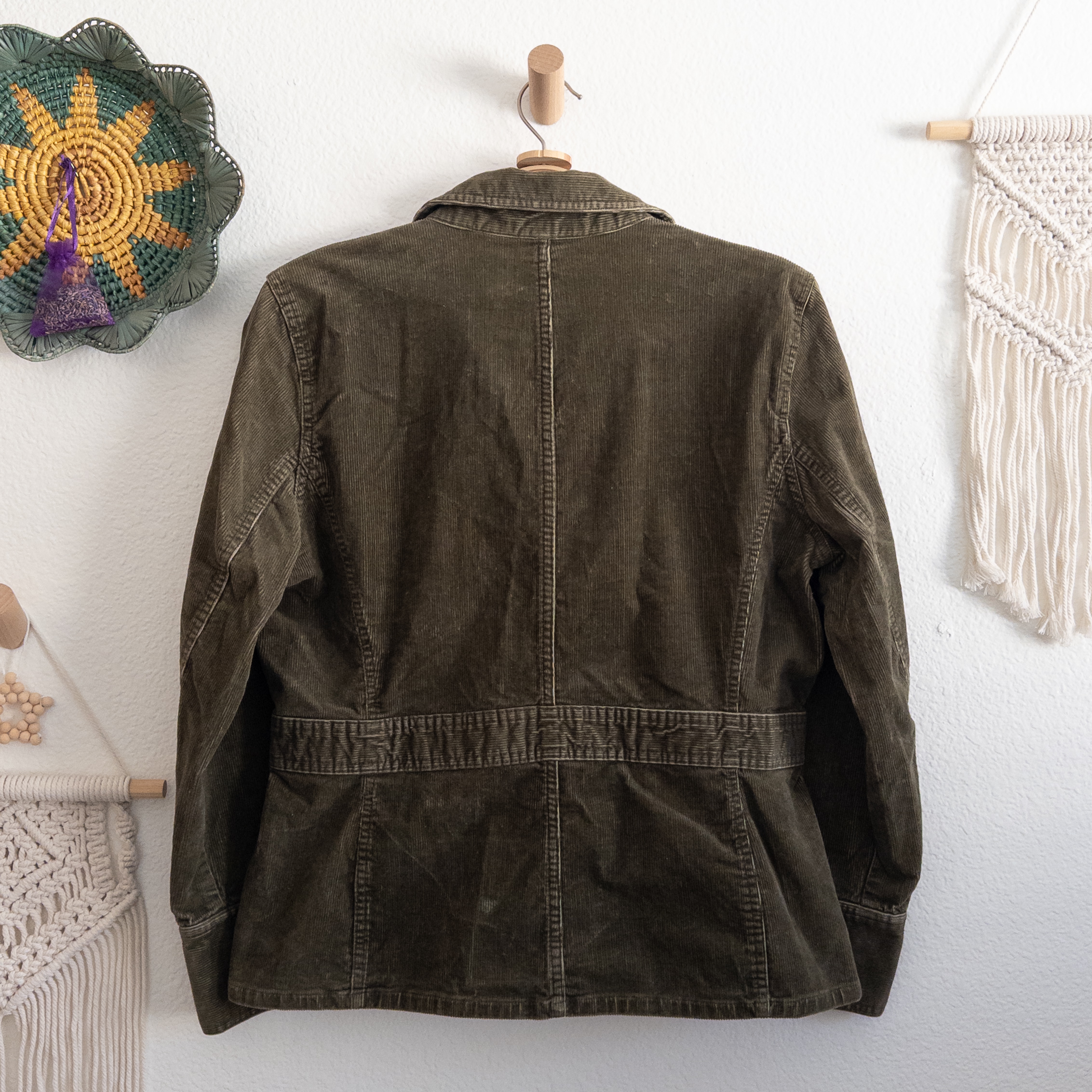 Jones Sport Stretch Olive Green Corduroy Chore Jacket Size Large