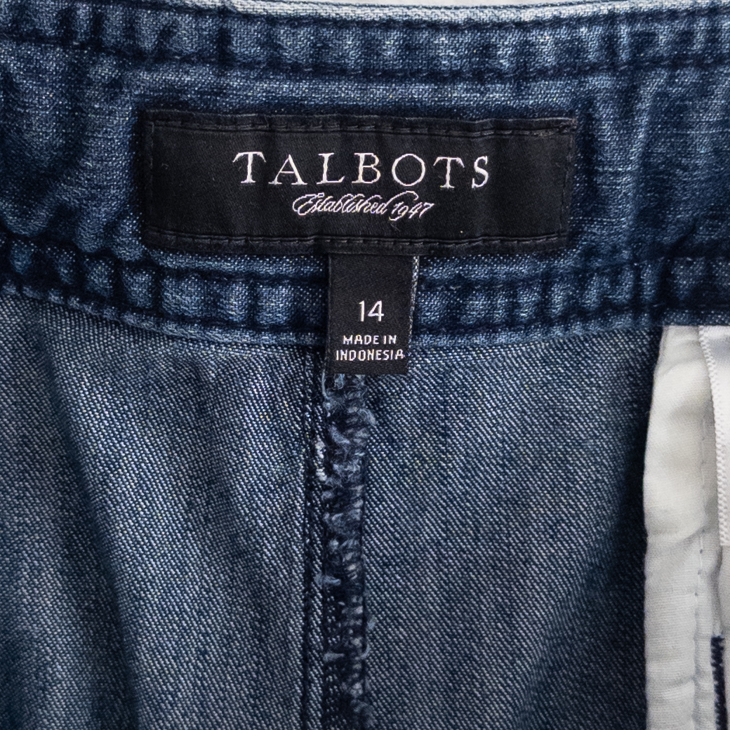 Blue Denim Jean Skirt with Tie waist Size 14