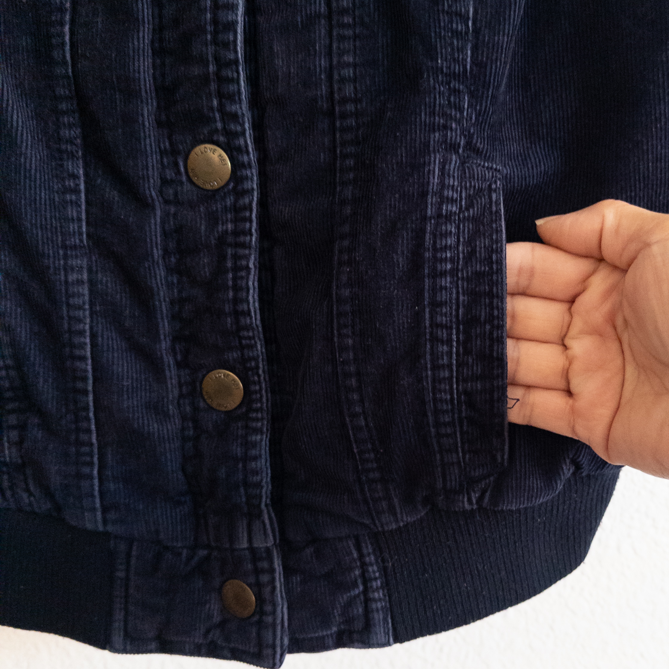 Hollister I Love H81 Navy Blue Corduroy Vest 