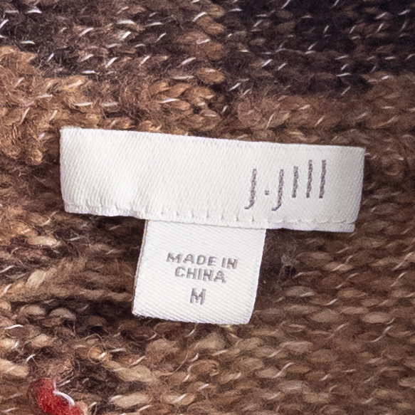 J. Jill Southwestern Azetc Wool Blend Cardigan Sweater Size Medium